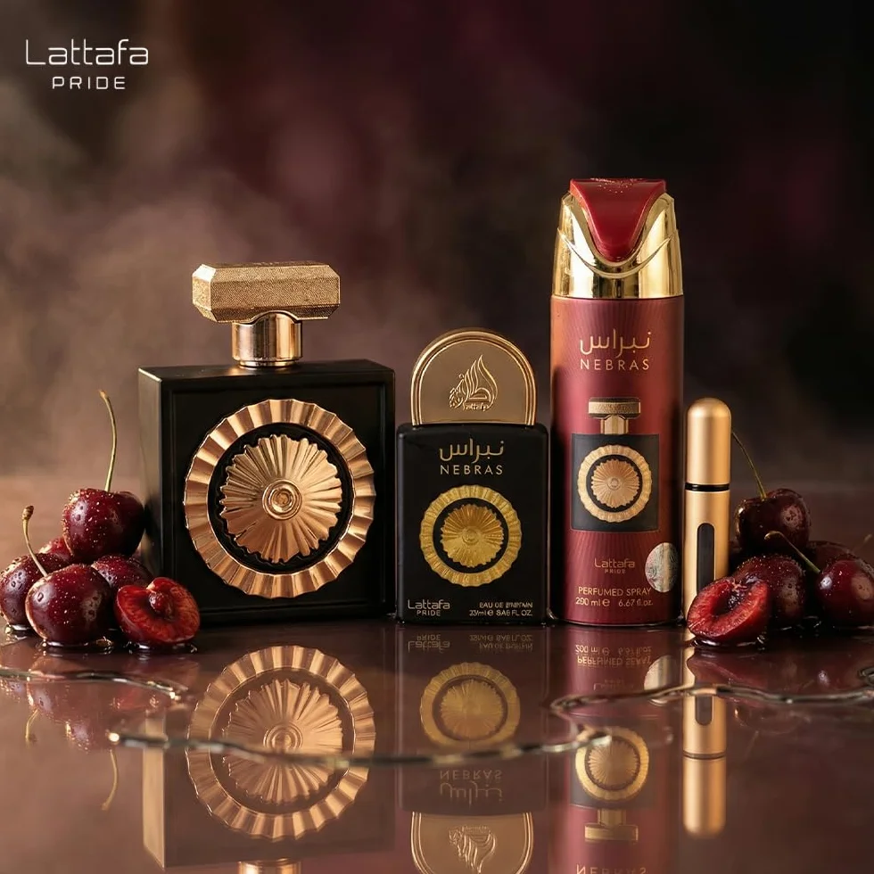 Lattafa Pride Nebras - Set regalo di lusso per uomo e donna, bacche gourmand e cioccolato, lampone, cacao fondente e vaniglia succosa, profumi benefici lunghi