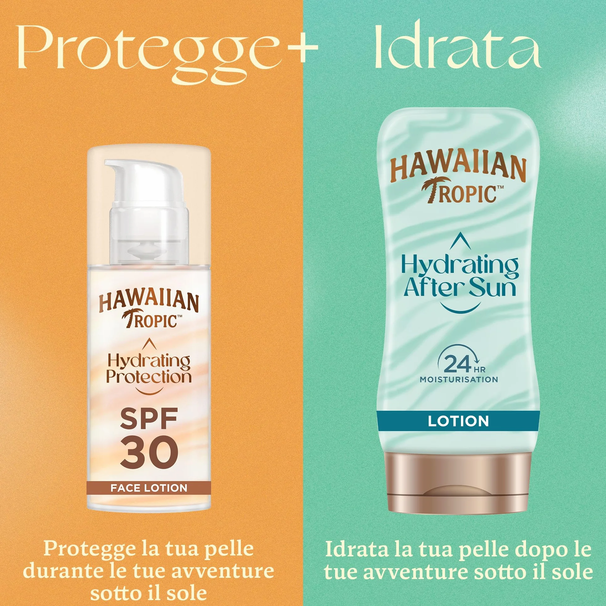 Hawaiian Tropic Lozione Solare Viso SPF 30 Protezione UVA+UVB 50ml 12 ore Idratazione Resistente all'Acqua Vegano