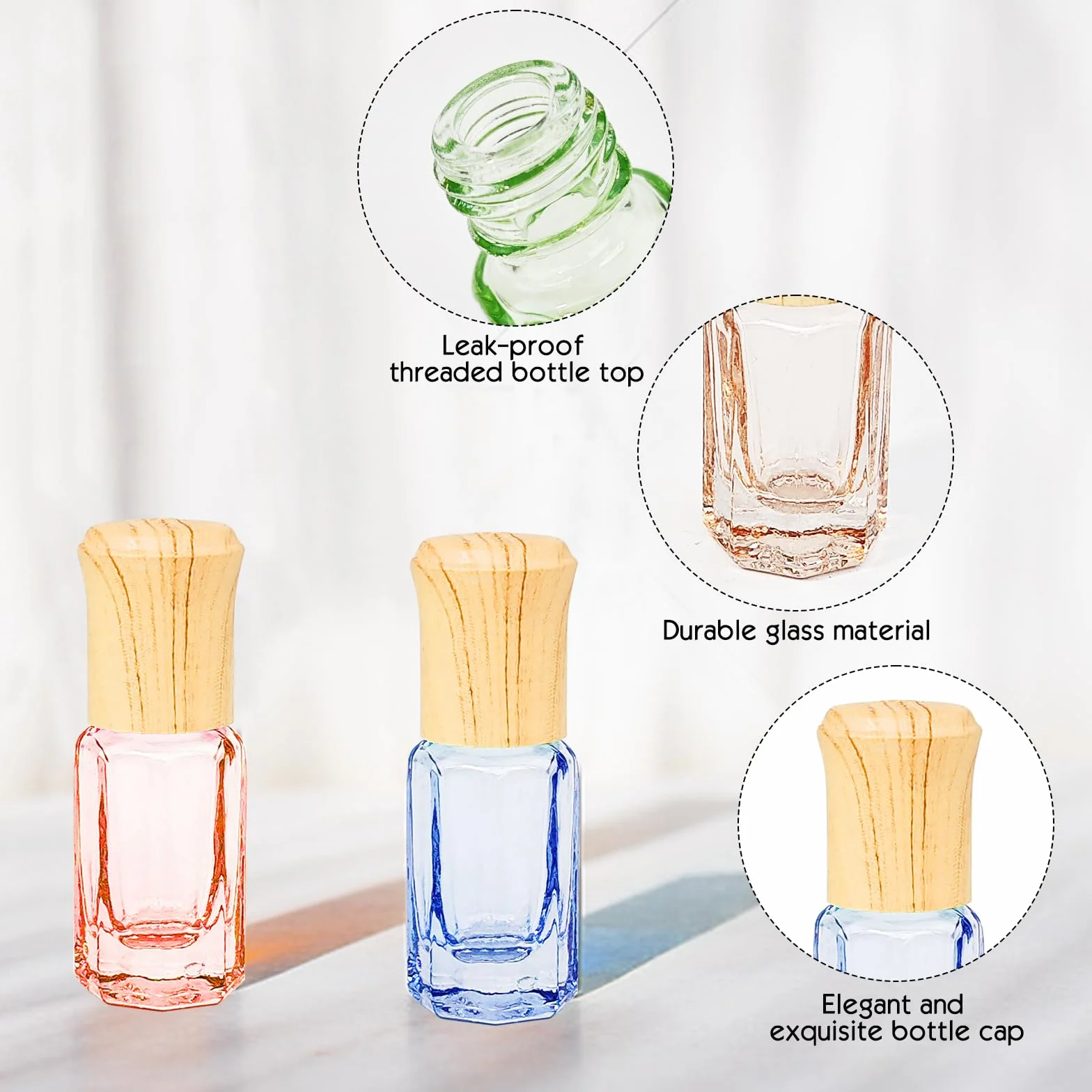 16pcs Roll On Vuoto per Oli Essenziali con Sfera in Acciaio Inossidabile, 3ml Roll On Oli Essenziali, Contenitore Flaconcini Vuoti, Bottiglie Flaconcini Vuoti per Olio Essenziale, Aromaterapia