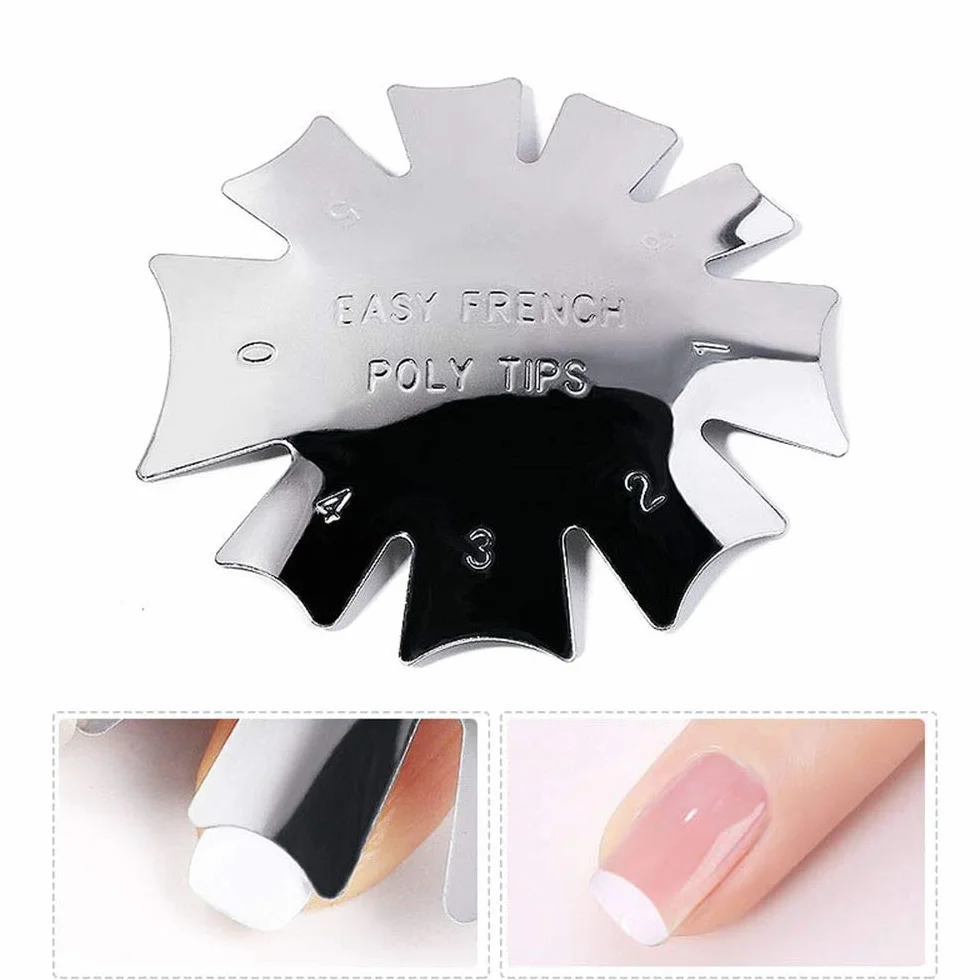 5Pcs French Smile Line Nail Art Gel Acrylic Cutter Tool Acciaio Inossidabile Manicure Trimmer per Bordi