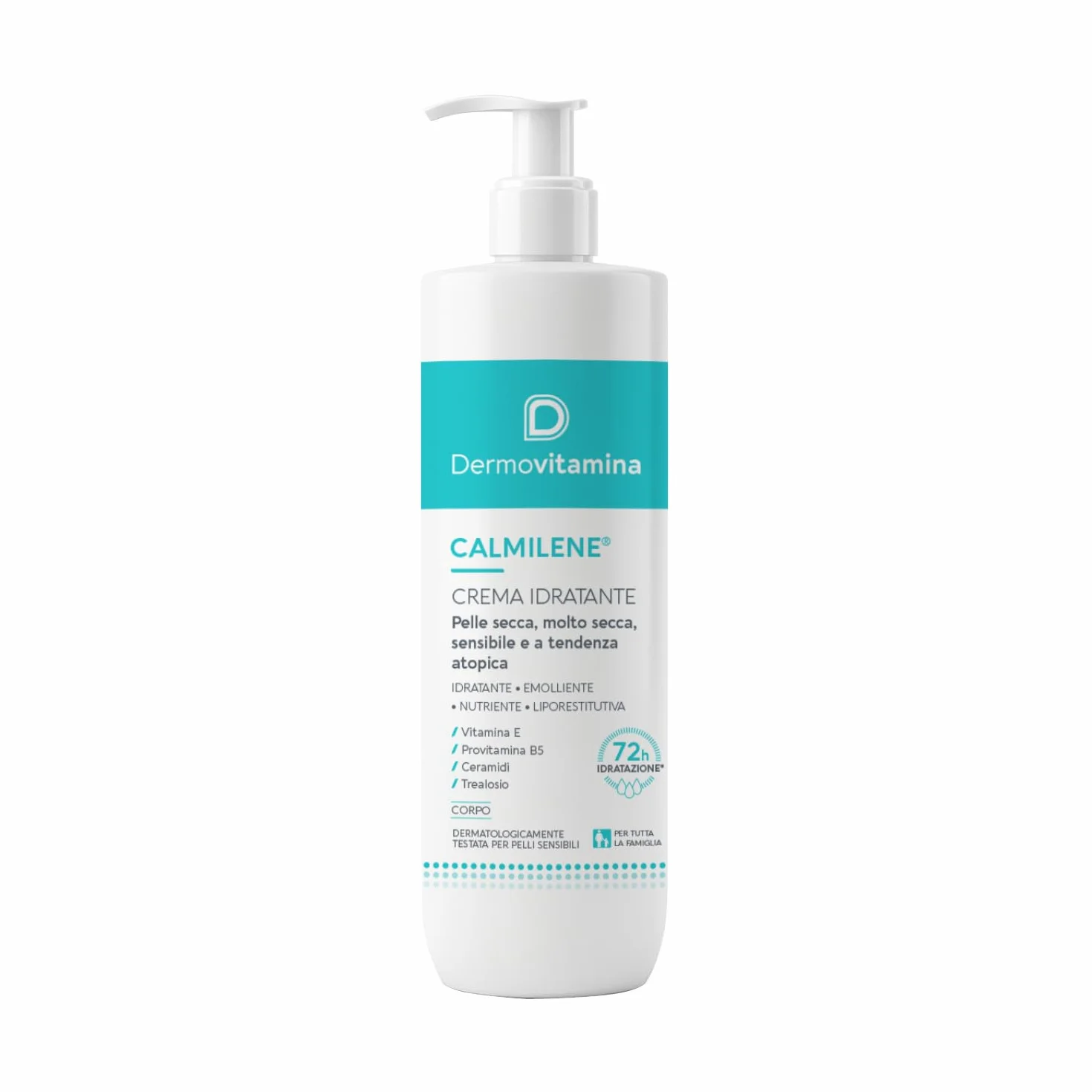 Dermovitamina Calmilene Crema Idratante 500 ml - Crema Corpo con Vitamina E e Ceramidi