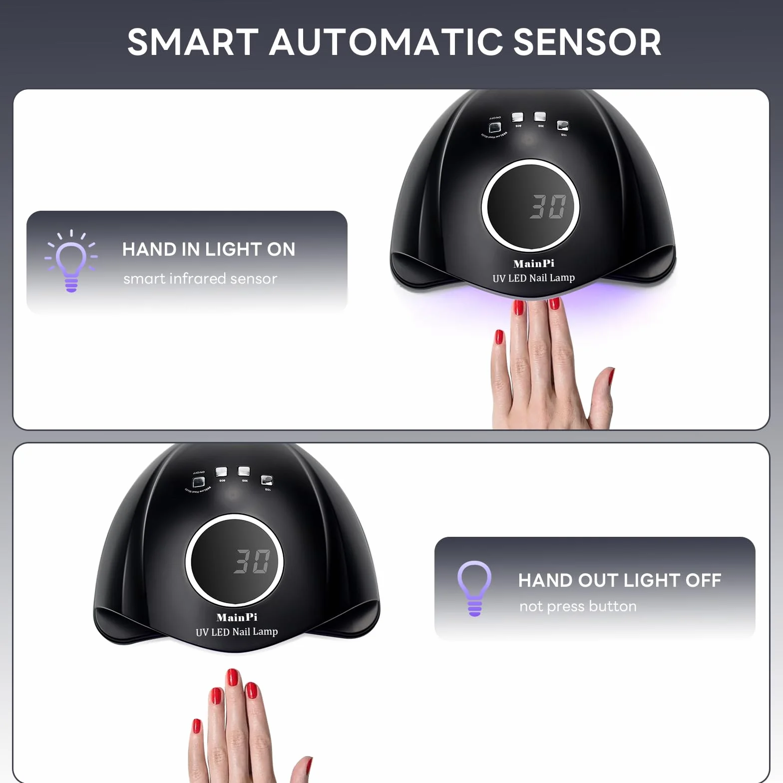 Lampada Unghie UV LED 168W,Professionale UV Unghie con 42LEDs,Asciugatura Rapida Asciuga Smalto Fornetto Unghie,Lampada Con 4 Timer e Sensore Automatico per Manicure/Pedicure (Nero)