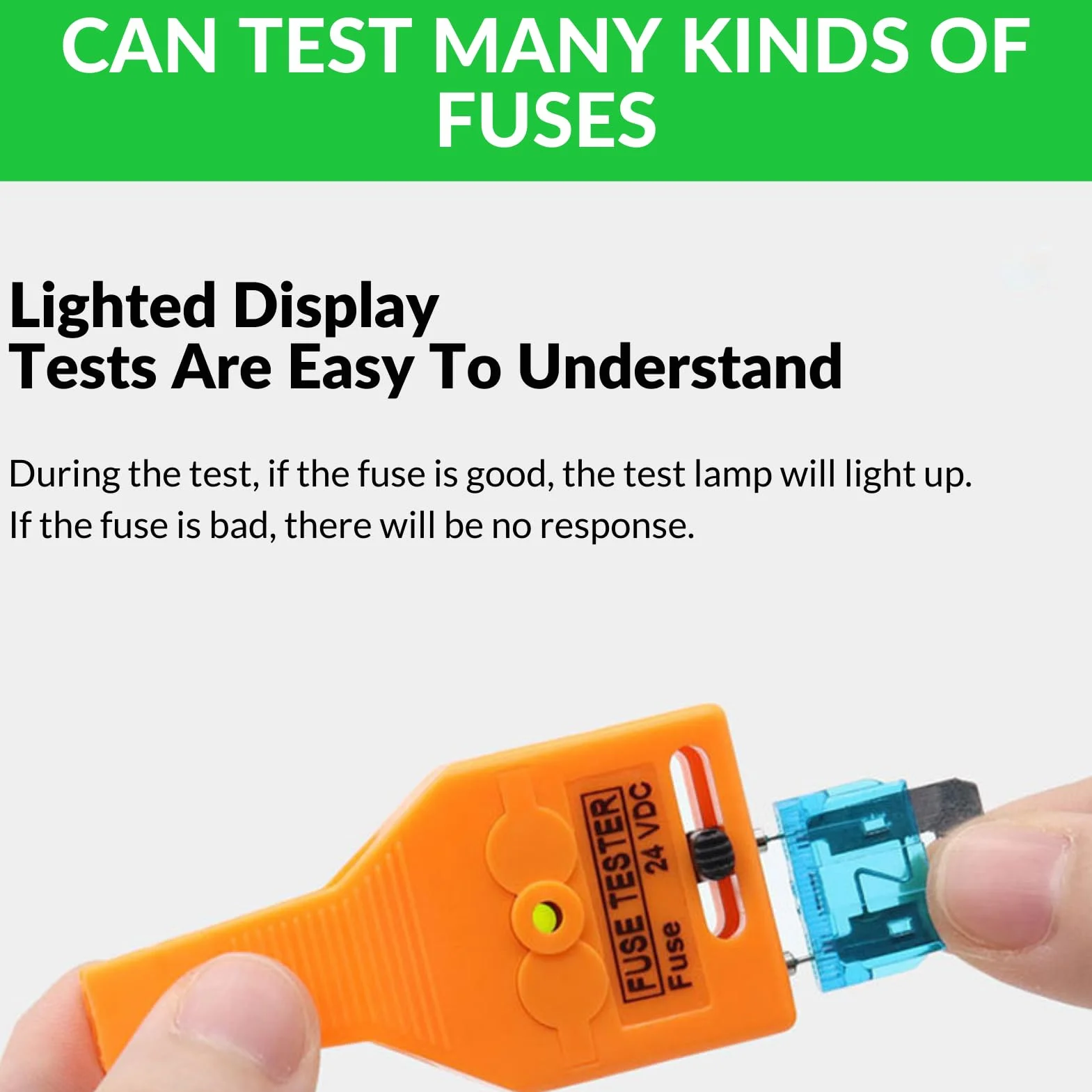Jadeshay Tester Fusibili DC 24V Auto Multifunzionale con Indicatore LED per Fusibili Mini Standard e Grandi
