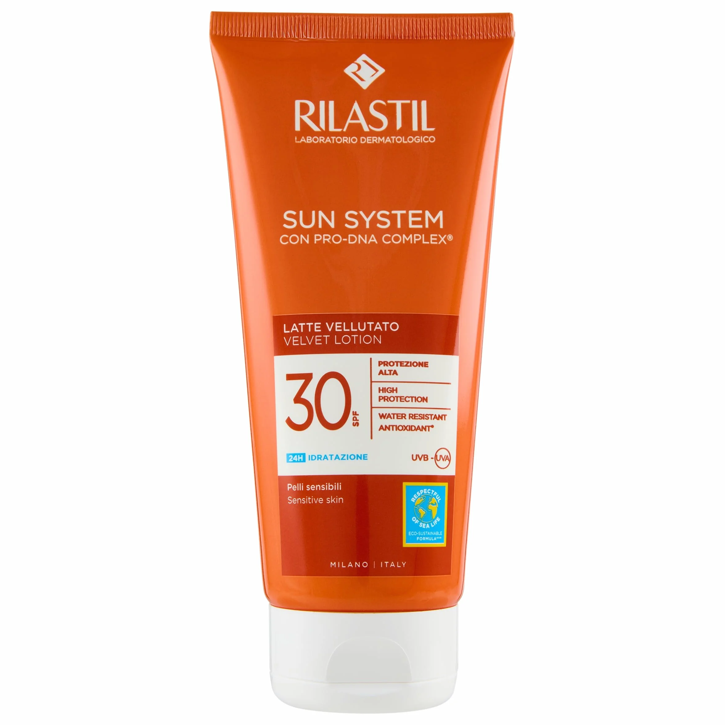 Rilastil Sun System Latte Vellutato SPF 30 200ml Emulsione Fluida Pelli Sensibili