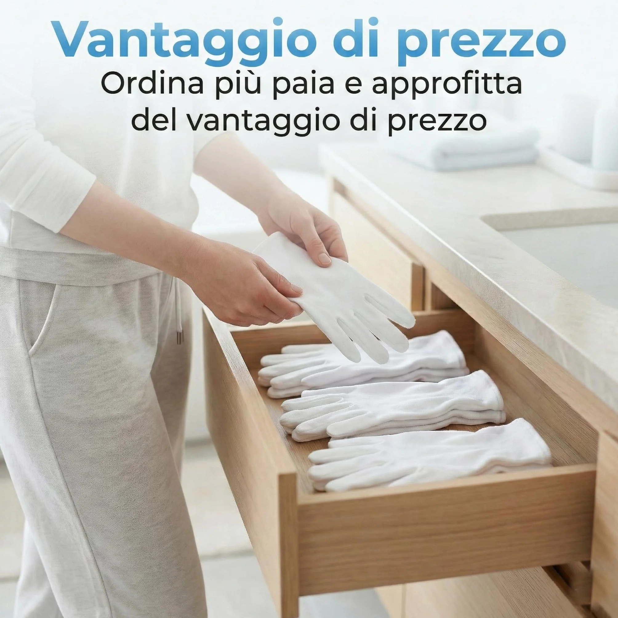 Guanti Bianchi 100% Cotone Morbido Cosmetici per Crema Mani Spa Pelle Secca Sottili Comodi Riutilizzabili 3 Paia M