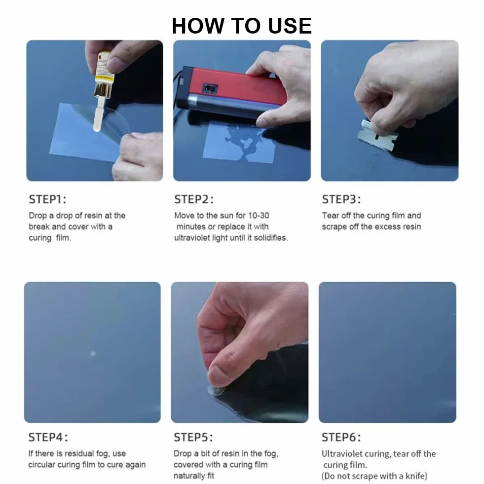 Kit Riparazione Crepe Vetro per Parabrezza Auto, Set Repair Liquido