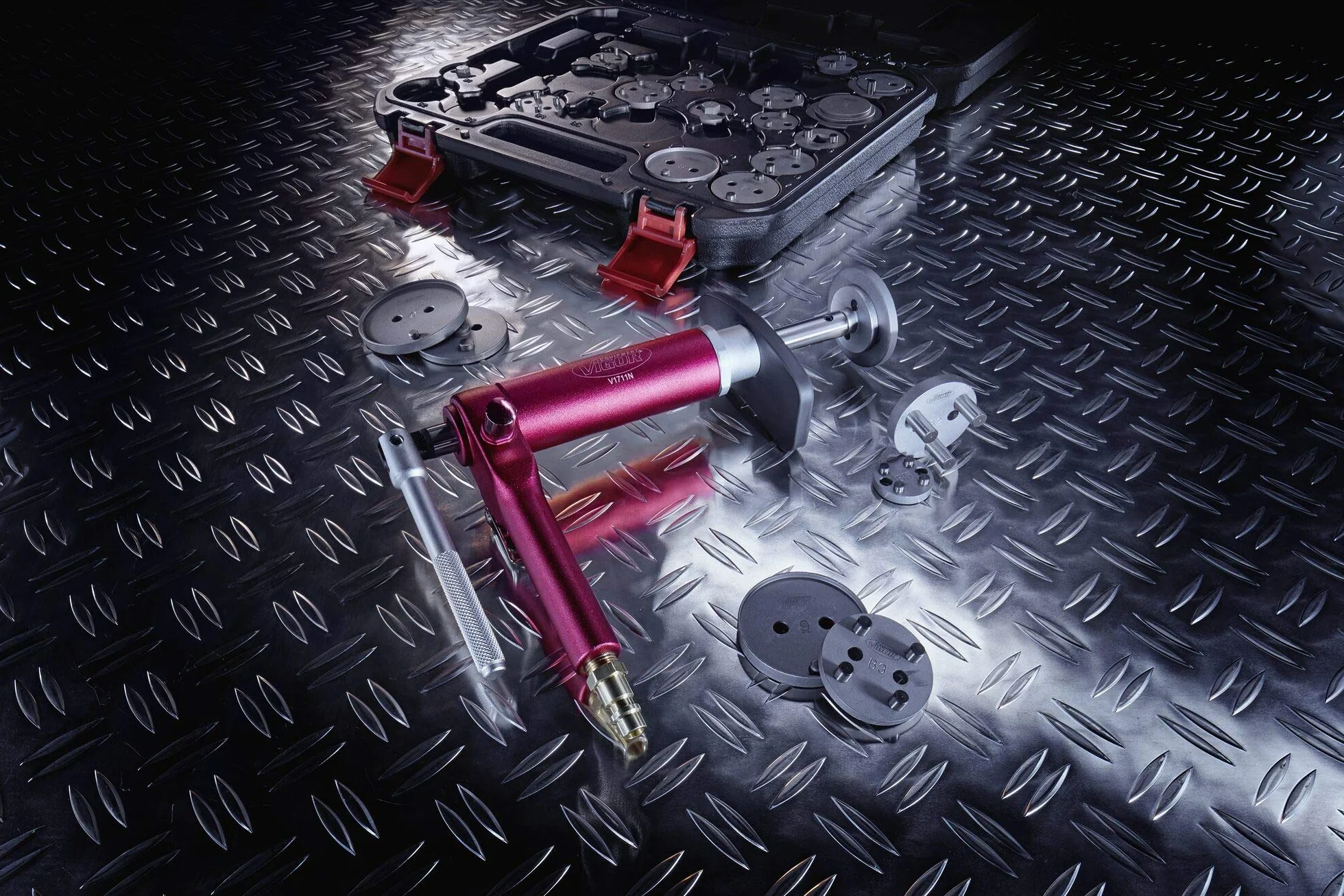 ViGOR Set di utensili pneumatici 23 pezzi per rotazione pressione pistoni freni auto VW Audi BMW Mercedes