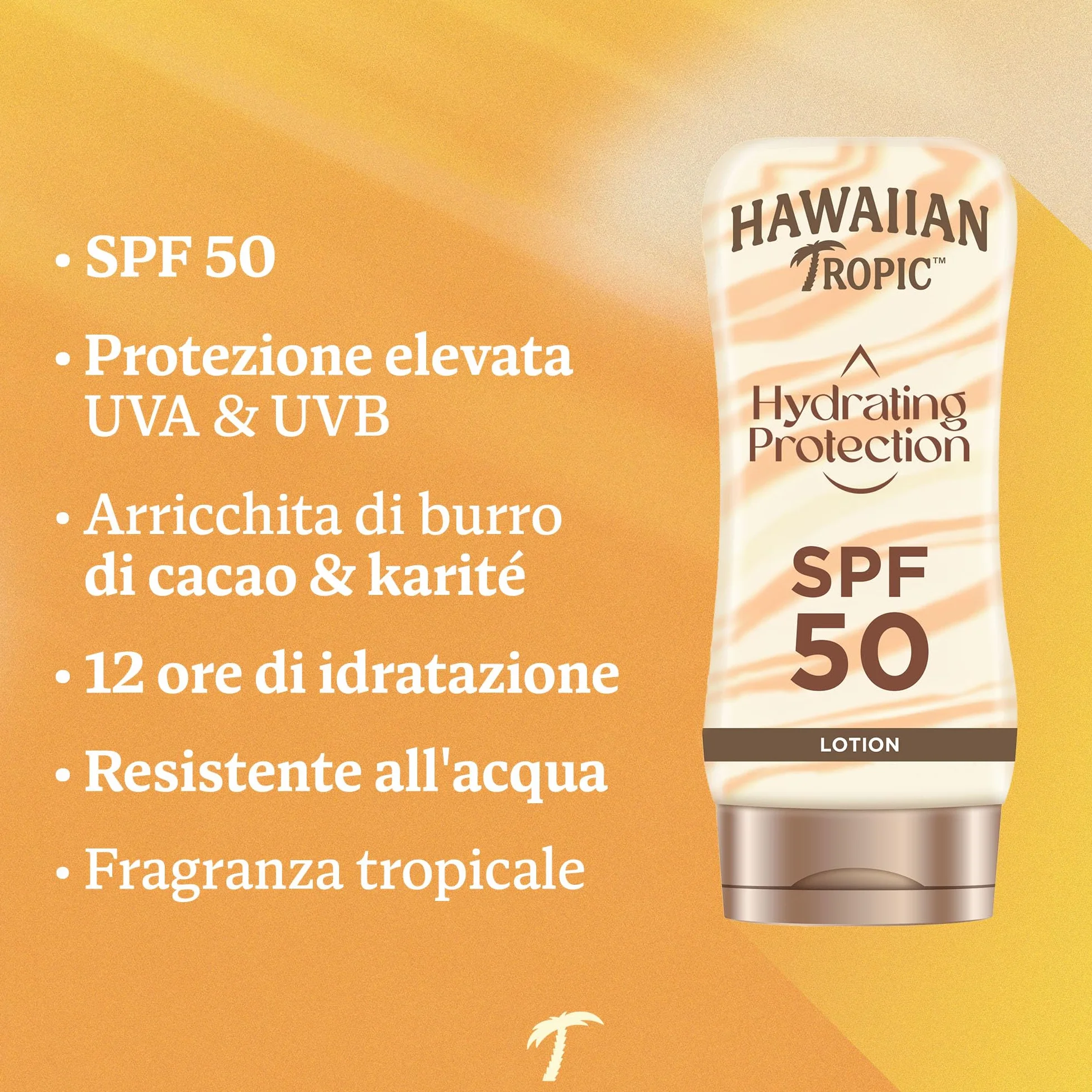 Hawaiian Tropic Sunscreen SPF 50 180 ml Lozione Solare Hydrating Protection