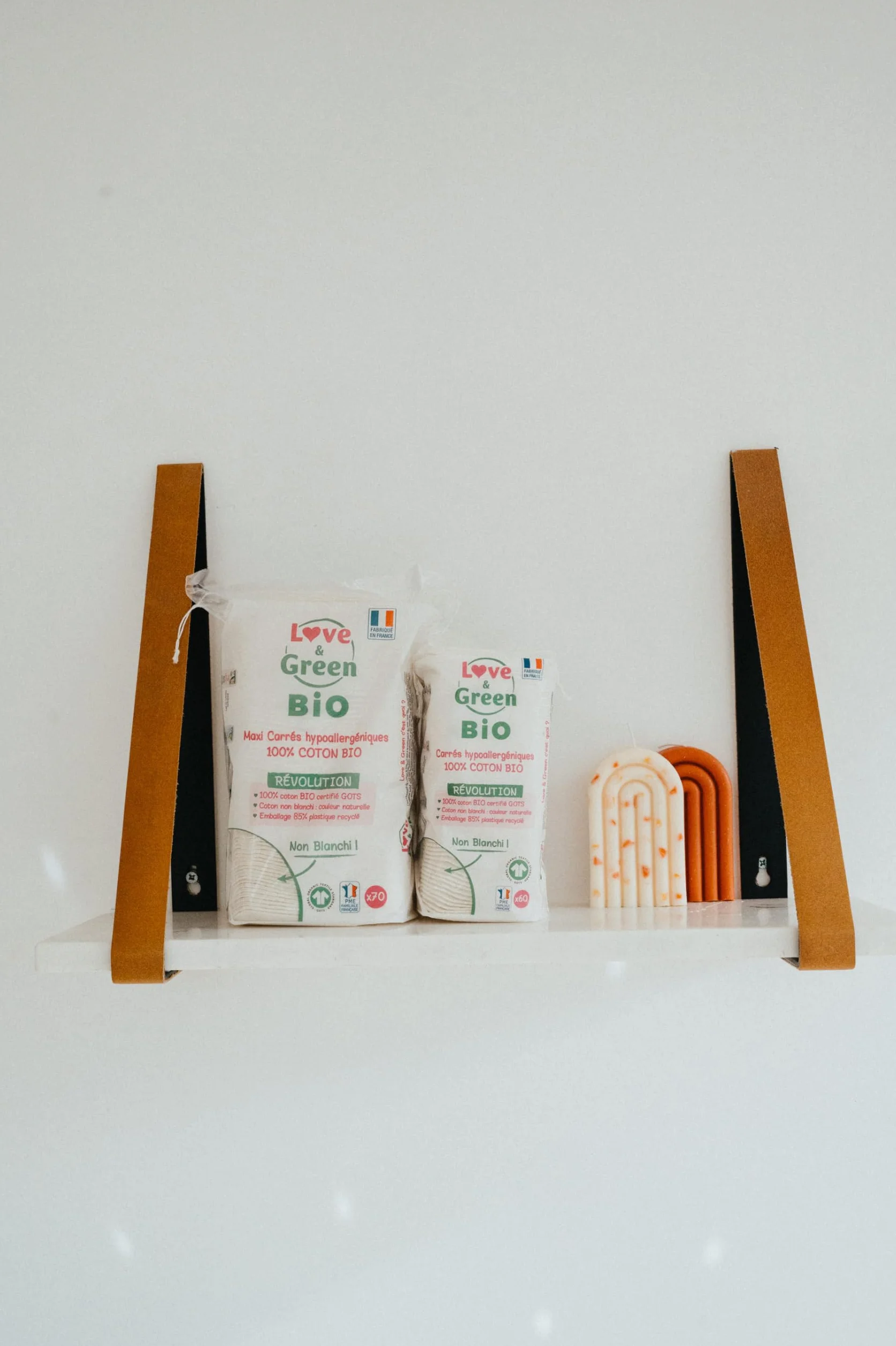 Love & Green Bio - Cotone quadrato, 1 confezione da 60 pezzi