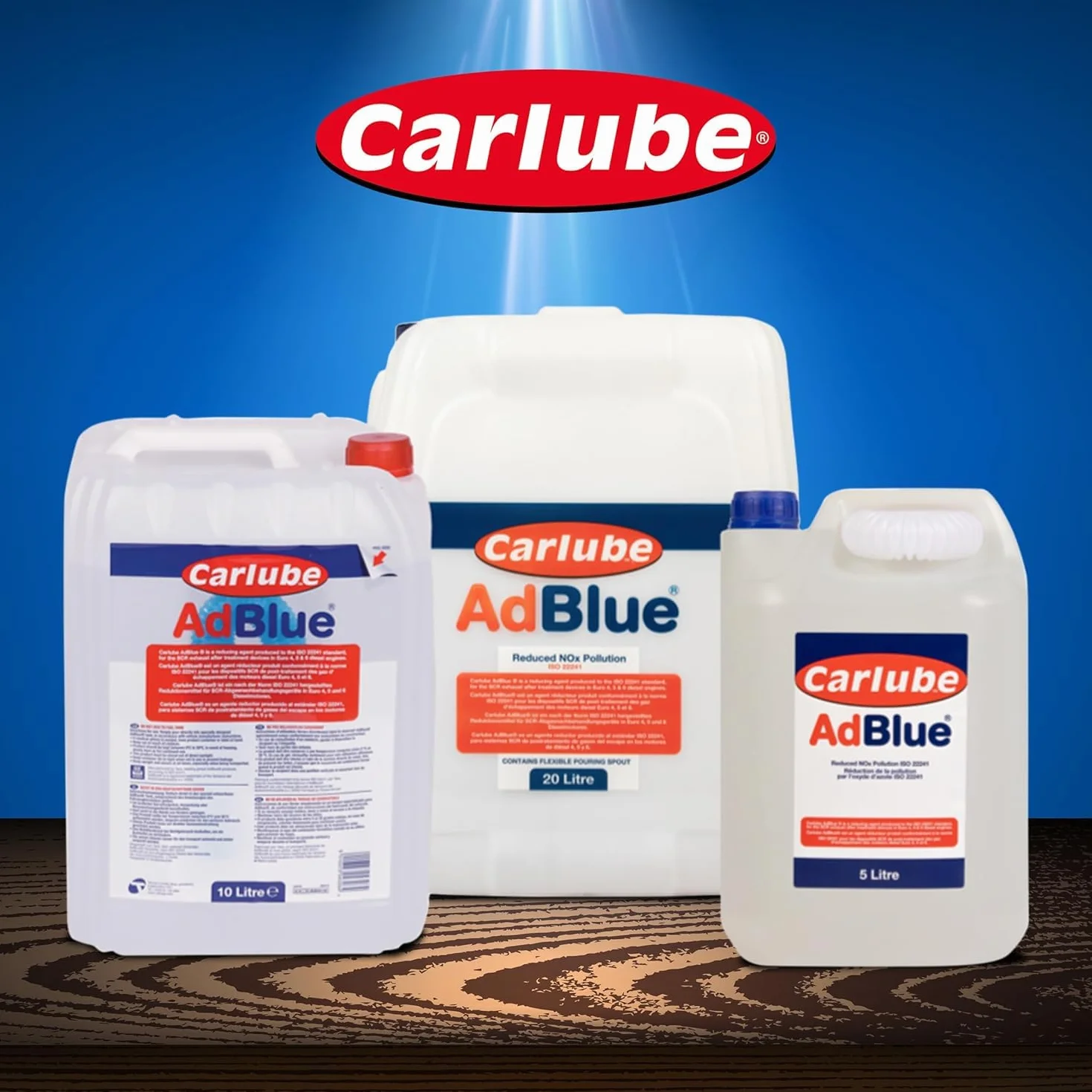 Carlube AdBlue 10L con Beccuccio Integrato Antigoccia, Fluido AUS32 per Motori Diesel Euro 4 5 6, Compatibile SCR, Riduce Emissioni NOx, Conforme ISO 22241