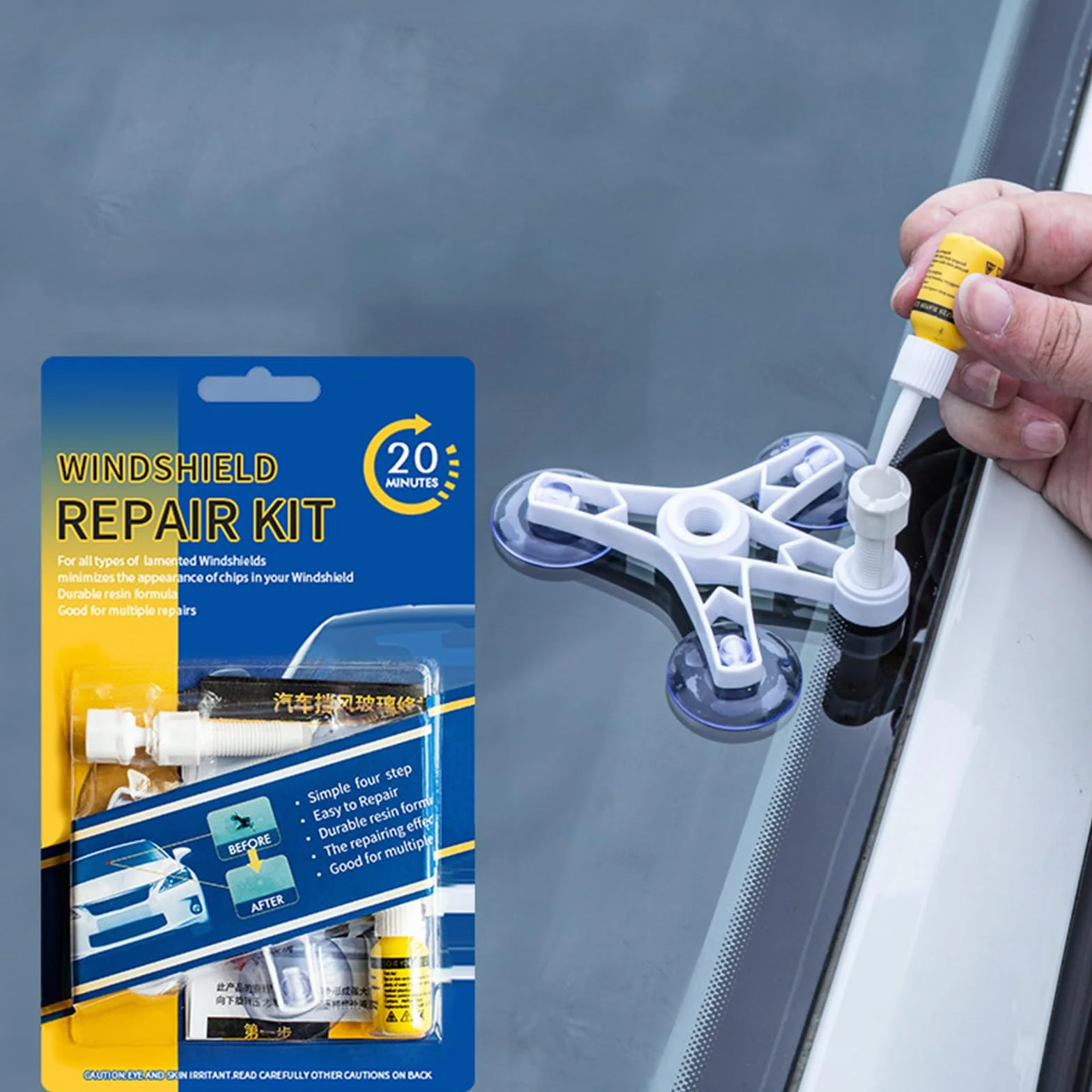 Kit Riparazione Parabrezza Auto, Ripara Vetro, Crepe Vetro