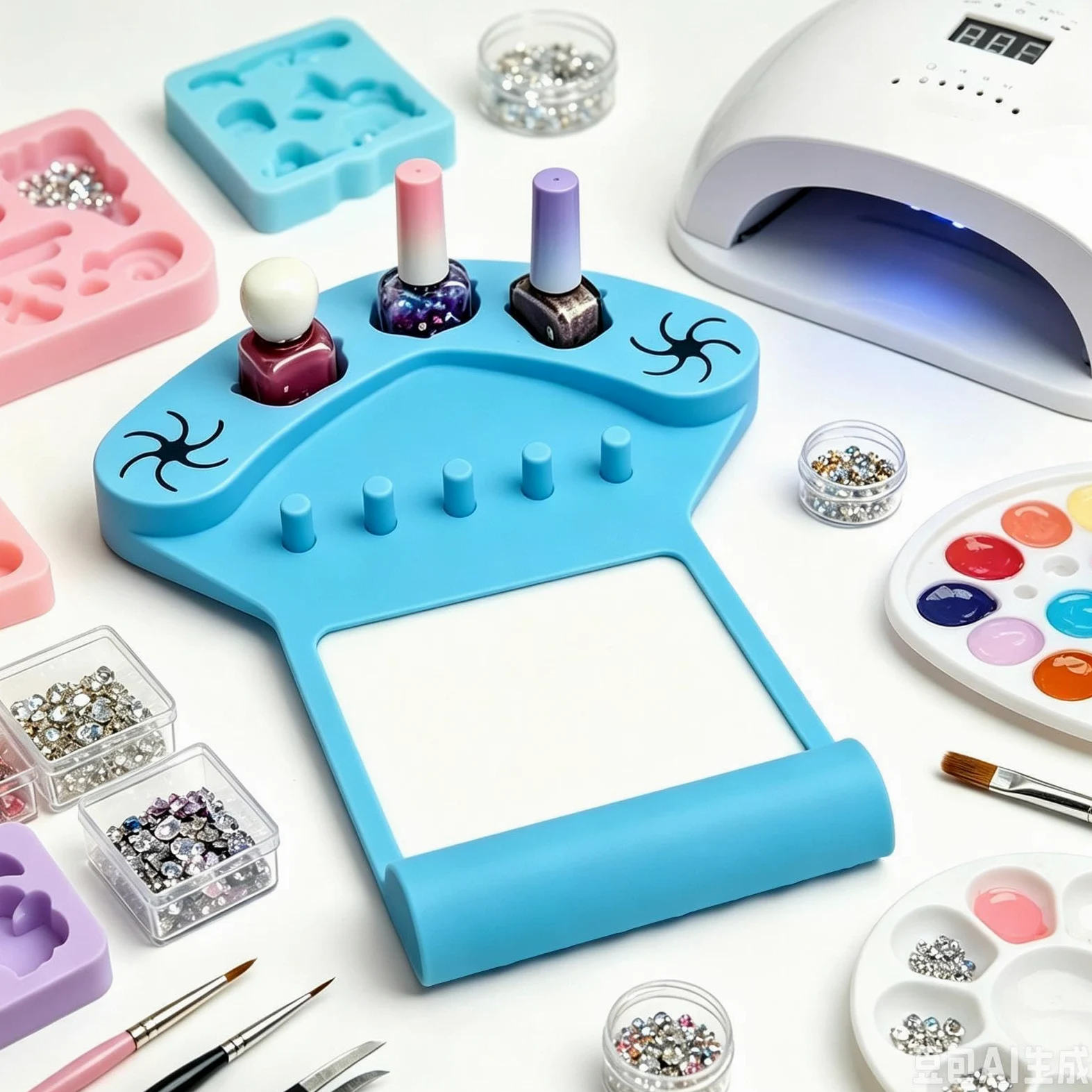 Tappetino in silicone con supporto per lucidatura unghie Postazione per la | Poggiamano e supporto in silicone per manicure per Donne, Trucco, Pratica, Pittura, Salone, Festa
