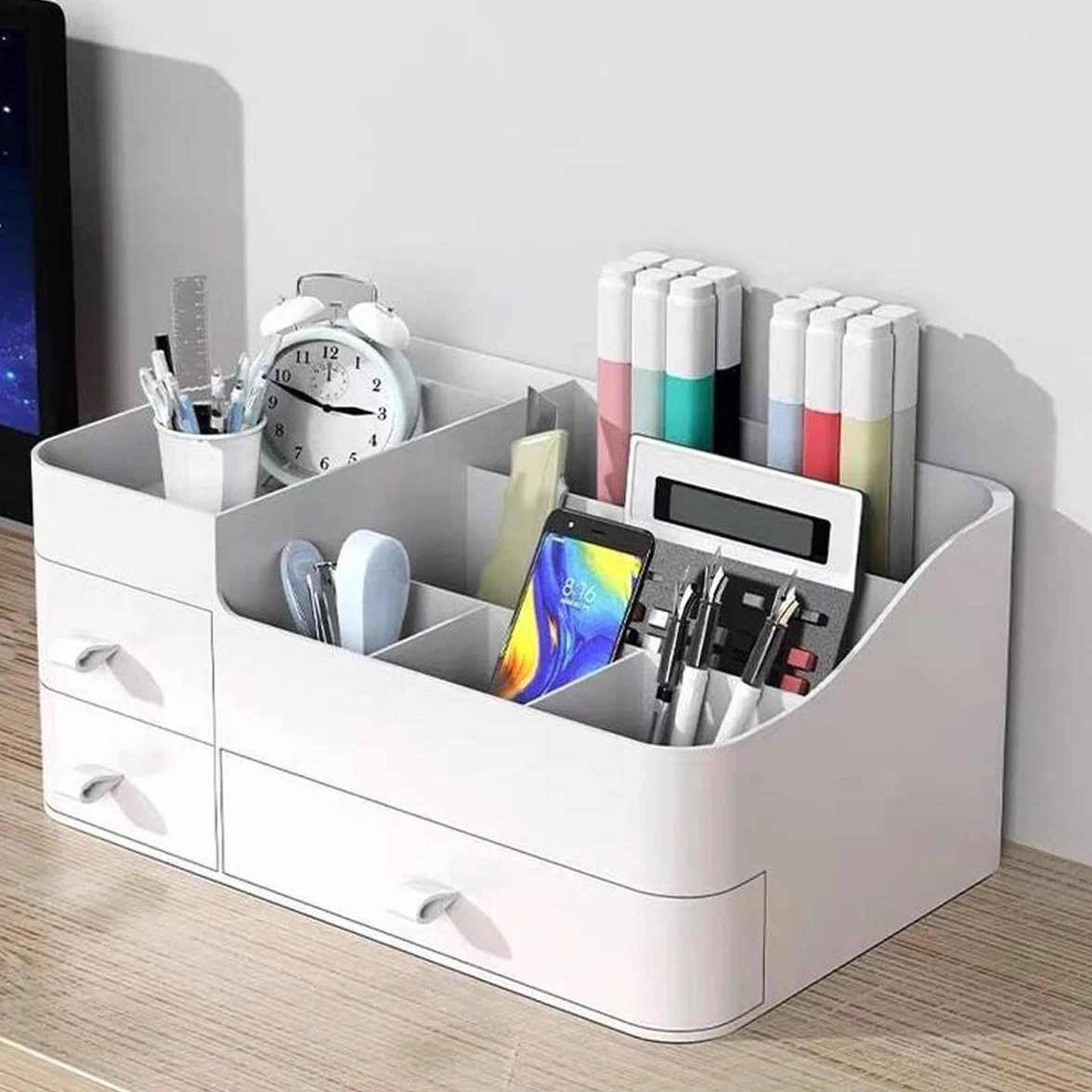 Queta Organizer per trucchi grande 3 cassetti 8 scomparti scatola trucco gioielli spazzole rossetto creme