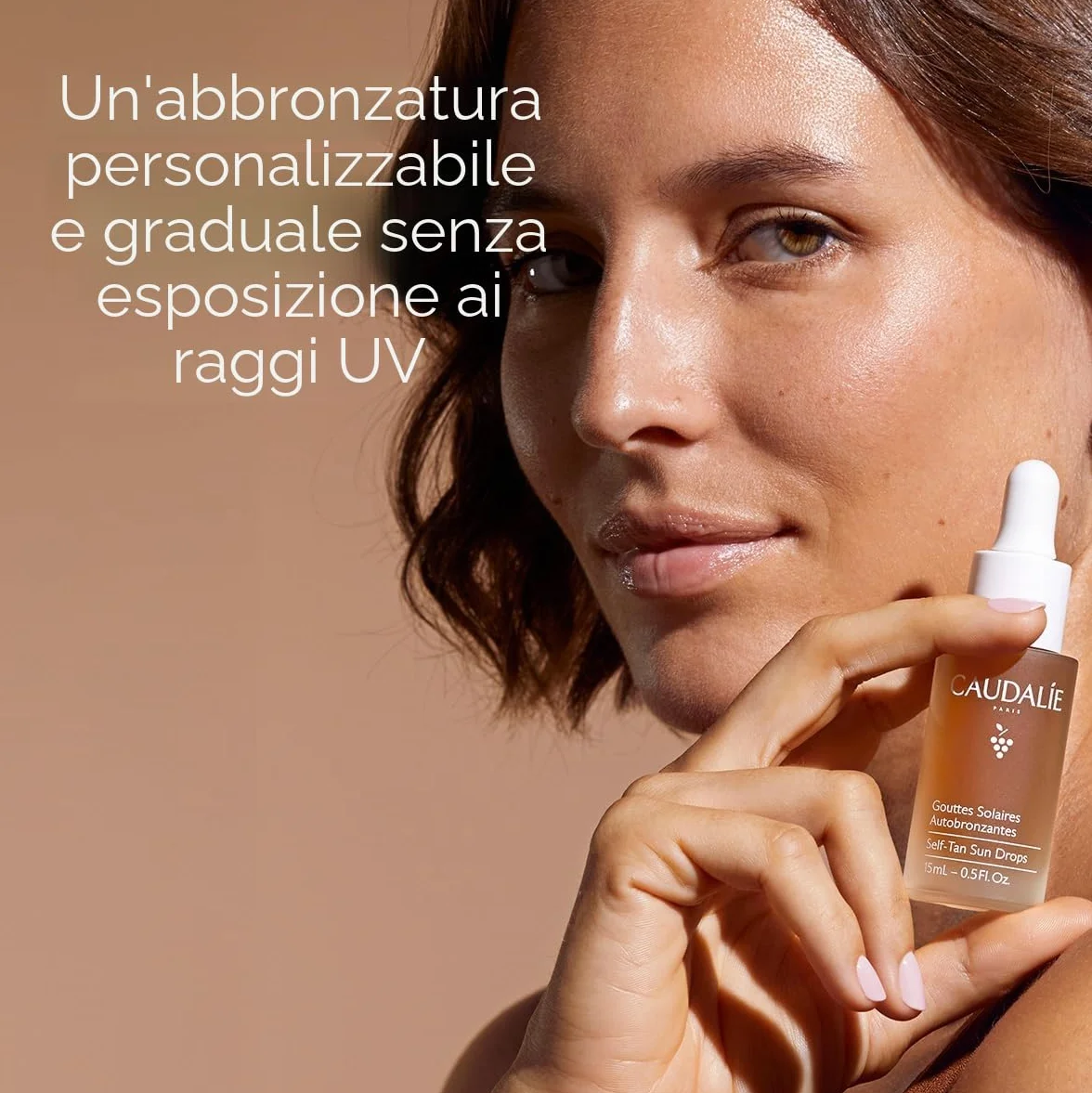 Caudalie Gocce Solari Autoabbronzanti 15 mL - Abbronzatura Graduale, Acqua d'Uva Bio, DHA Naturale, 99% Origine Naturale
