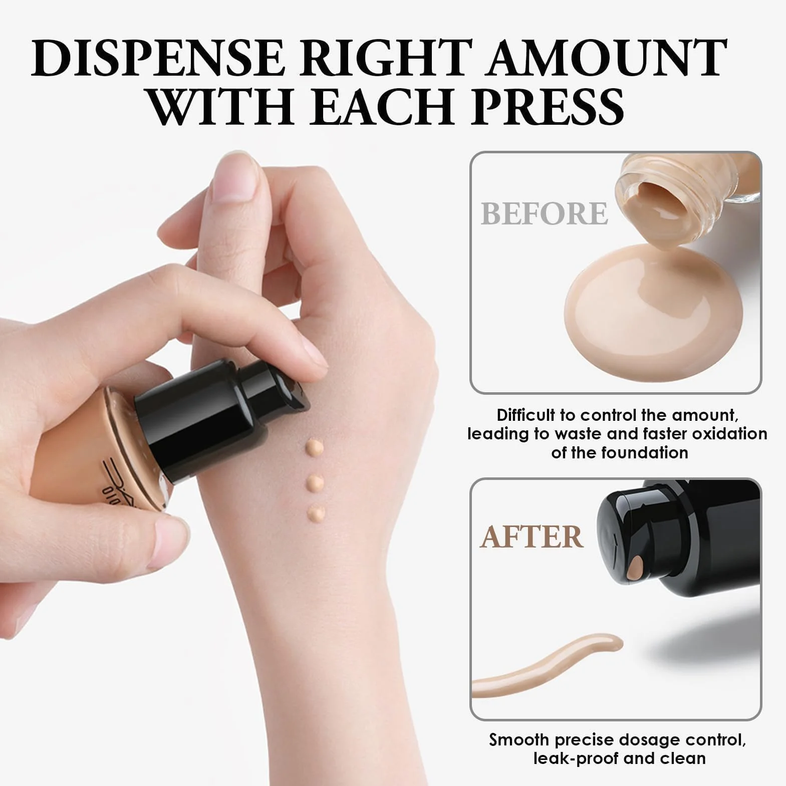 2 Pcs Pompe di Ricambio per MAC e Estée Lauder Fondotinta, Teste della Pompa per Fondotinta Cosmetica, Pompe di Plastica Ideali per Trucco e Viaggi