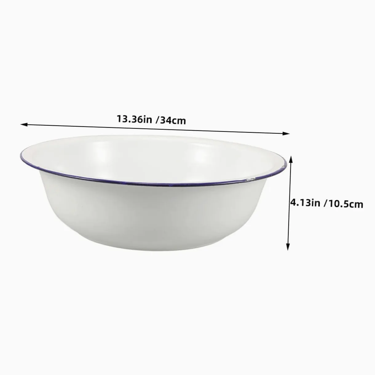 PartyKindom Bacinella Smaltata Contenitore Portatile Vintage per Pediluvio Grande Facile da Pulire Bianca per Ammollo per Bagni Rilassanti