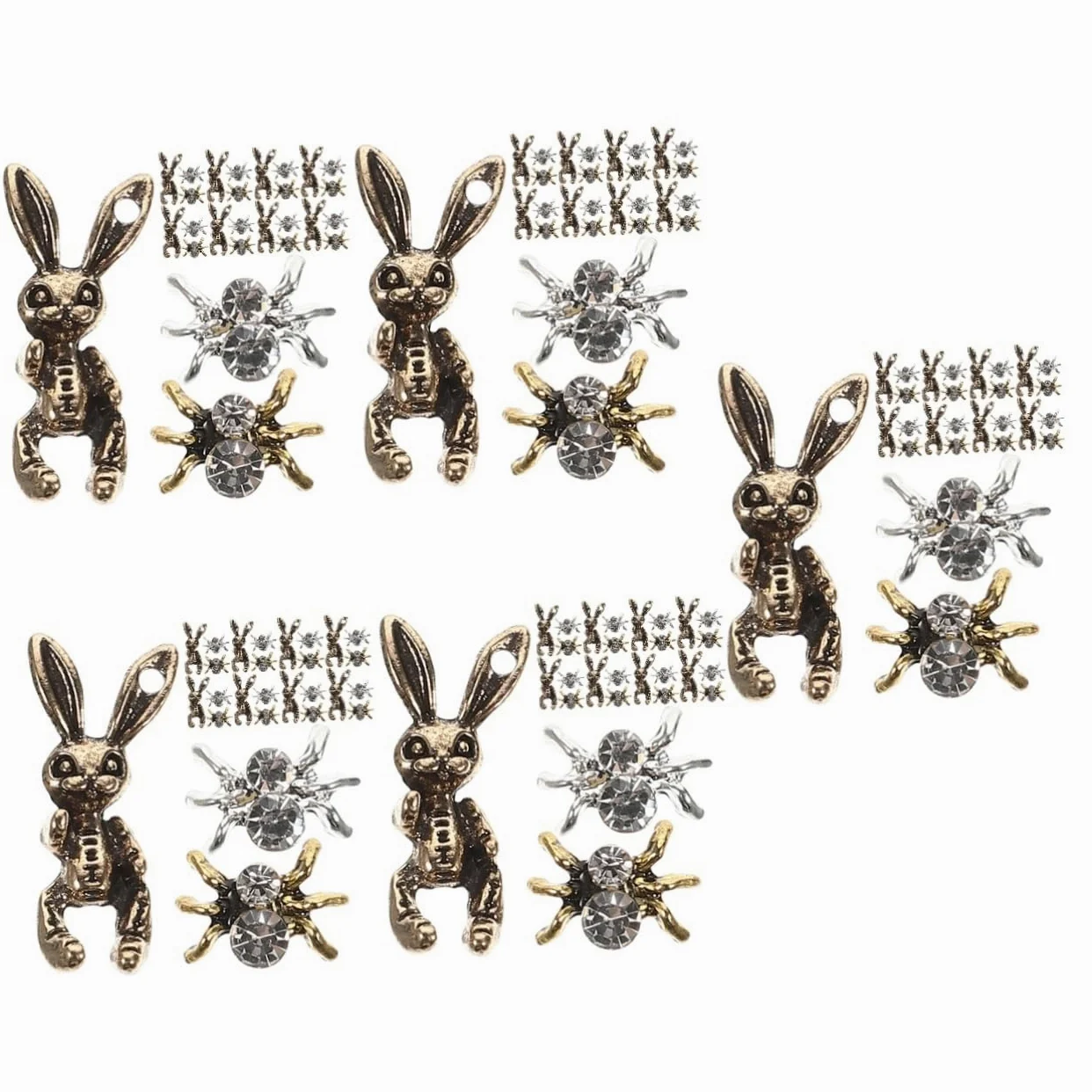 5 Set Gioielli Con Diamanti Per Unghie Fascino Delle Unghie Buio Metallico Decorazioni Unghie Fake Nails Ciondoli Per Unghie Di Ragno Ciondoli Per Unghie 3d Metallo 30 Pezzi*5