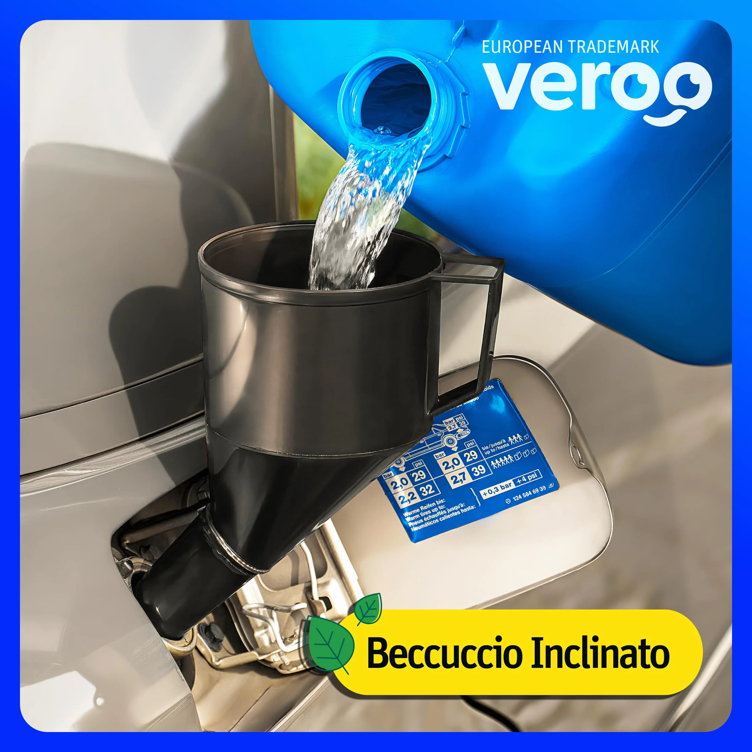 Imbuto Carburante per Auto, Benzina e Olio, Plastica Angolato con Filtro e Manico