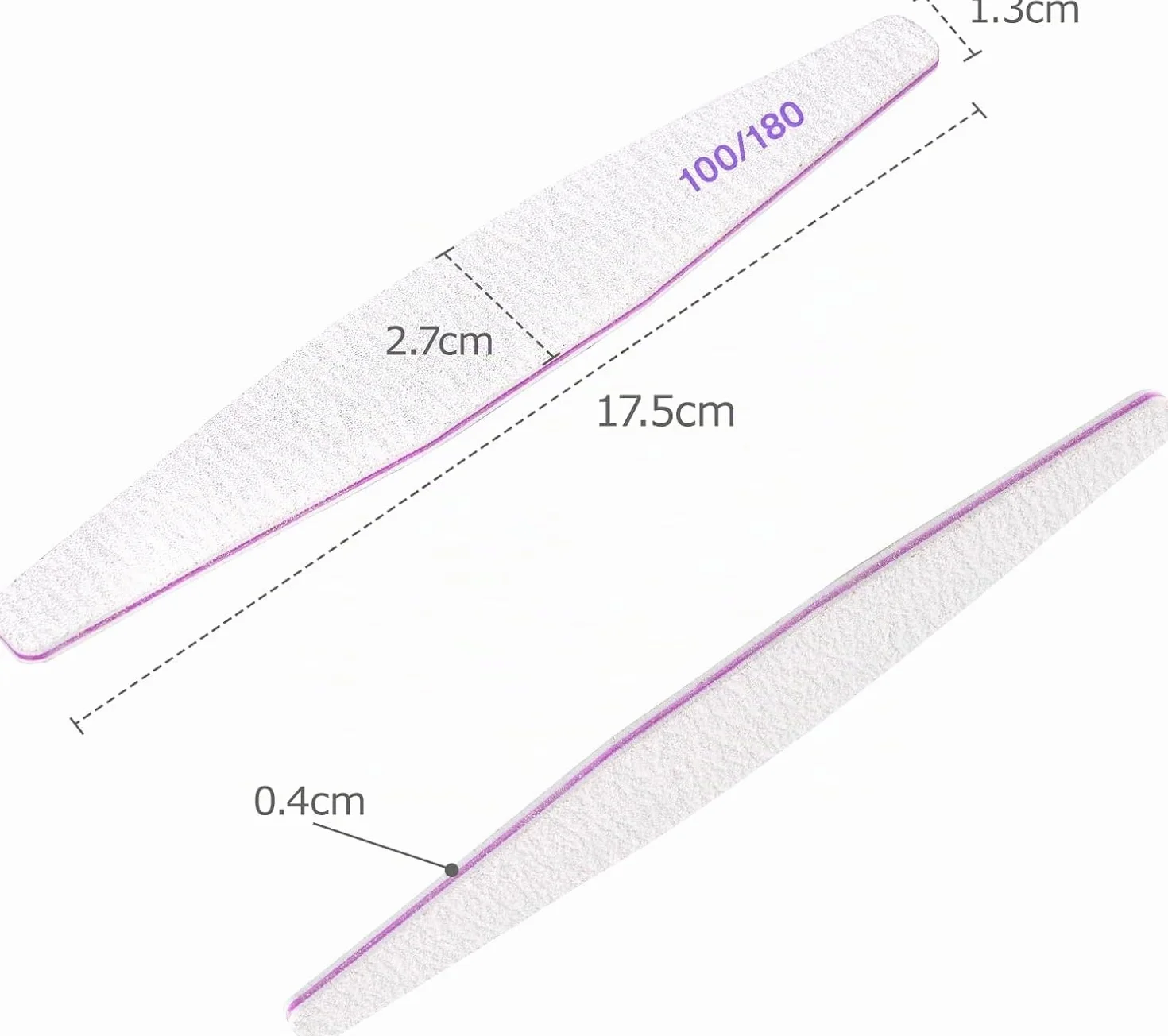 20 lime per unghie, lima per unghie professionale a doppio lato, riutilizzabile 100/180 grit per saloni di manicure, fai da te per nail art