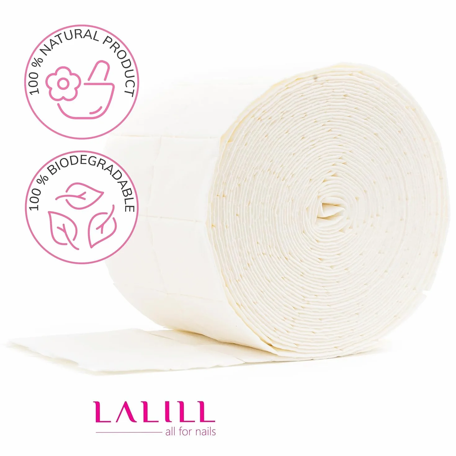 LALILL Dischetti di Cellulosa 2000 pz - 8 Strati - Pad Senza Pelucchi per Gel e Semipermanente - Nail Cleaner, Acetone, Remover - Accessori Manicure Professionale e Nail Art