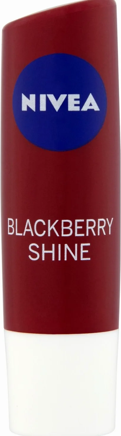 Nivea Shine Caring balsamo per le labbra, 4.8 g, Blackberry, confezione da 12
