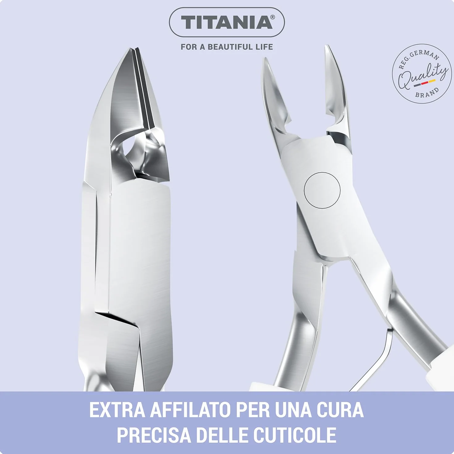 TITANIA Tagliacuticole acciaio inox professionale per manicure e pedicure