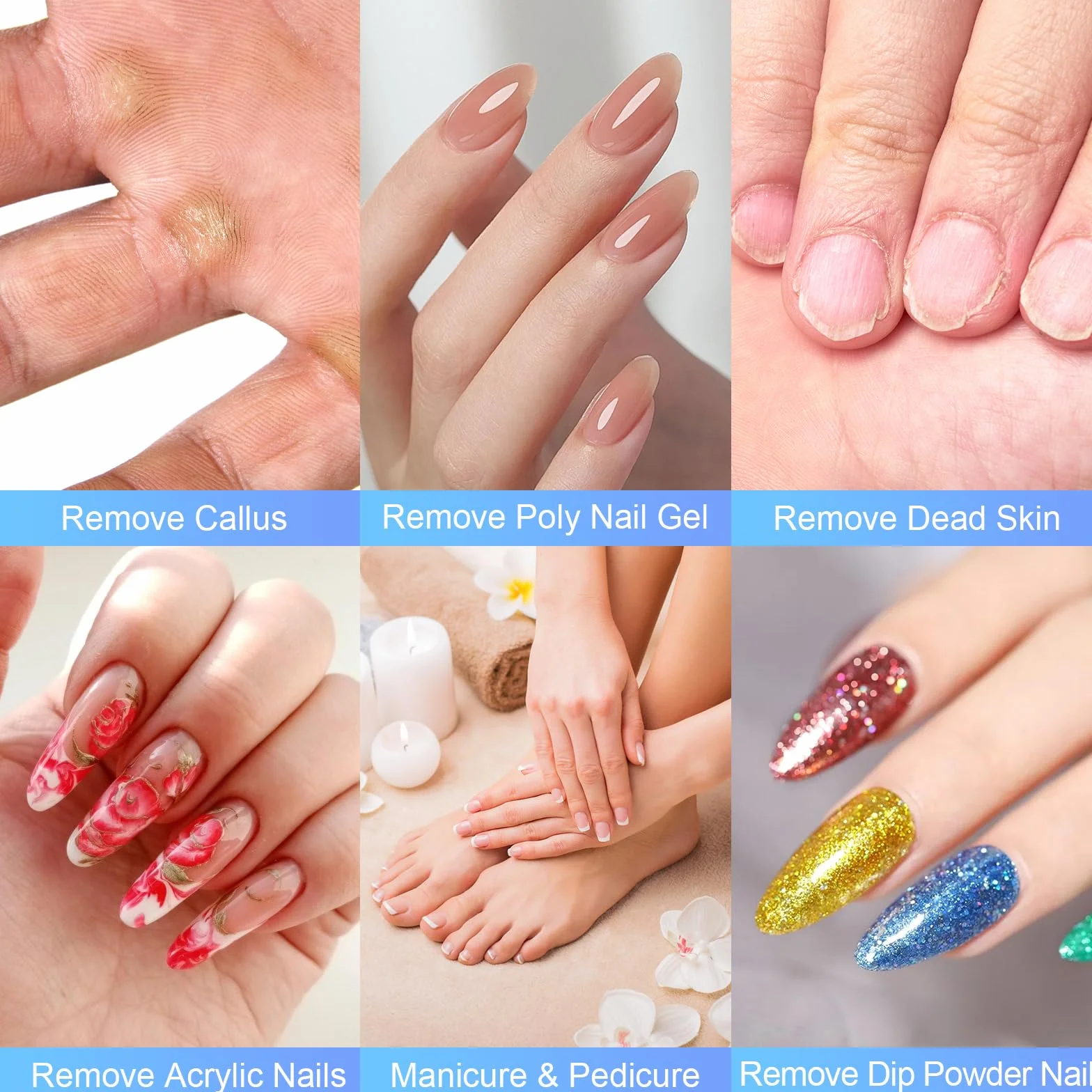 3/32 Pollici Punta Fresa Unghie Rimozione Gel - Trapano per Unghie Professionale per Manicure Pedicure