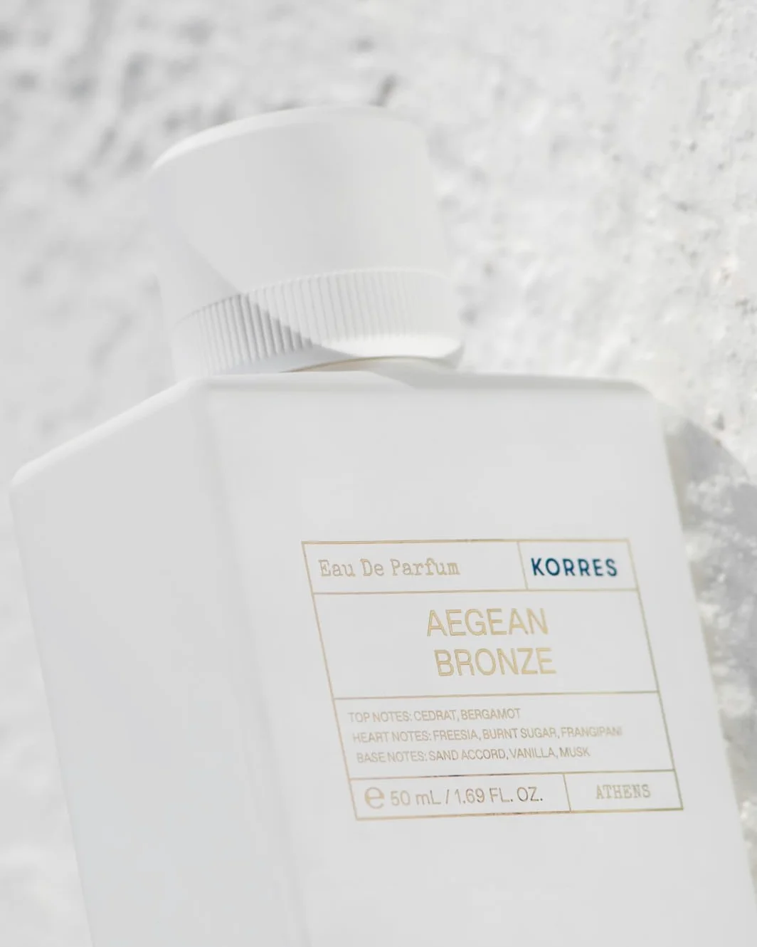 KORRES Aegean Bronze Eau de Parfum - Profumo estivo con bergamotto, ambra calda, vaniglia, zucchero bruciato, 50 ml