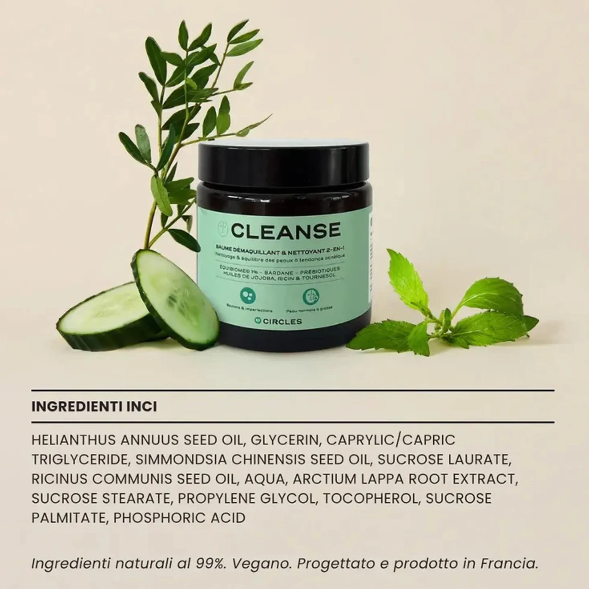 Circles CLEANSE Struccante e Detergente Viso Balsamo in Olio 100 ml