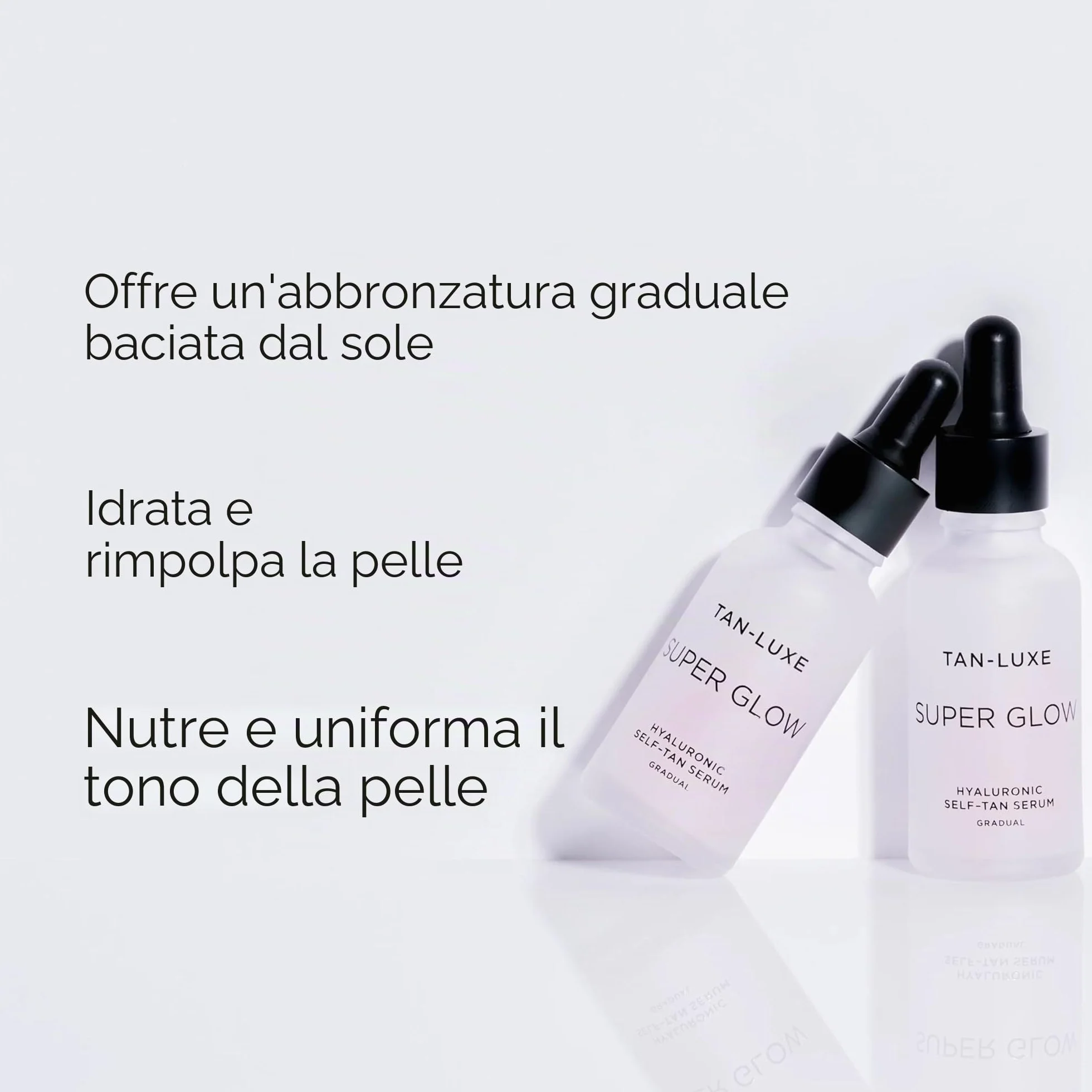 TAN-LUXE SUPER GLOW Siero autoabbronzante, (30 ml) Cura della pelle autoabbronzante graduale quotidiana, cruelty free e vegana