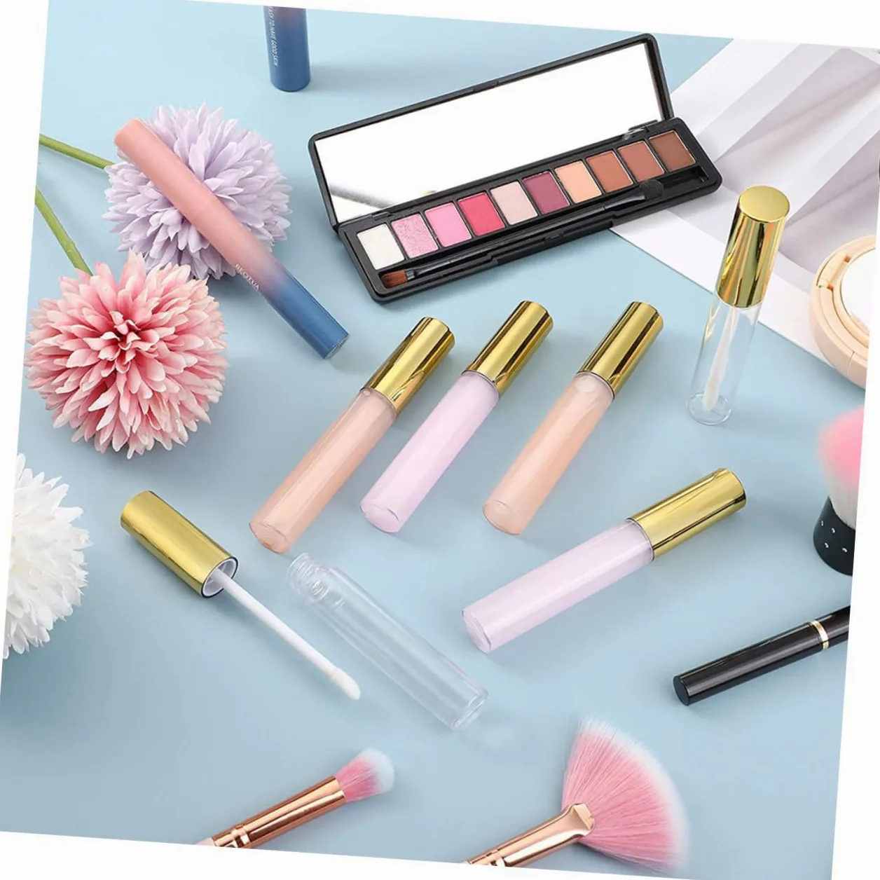 Tubetto Lucidalabbra Vuoto 10ml Plastica Oro, 40 Pezzi | Lip Oil e Lip Liquid, Uso Makeup, Leggero e Portatile, Confezione da 40