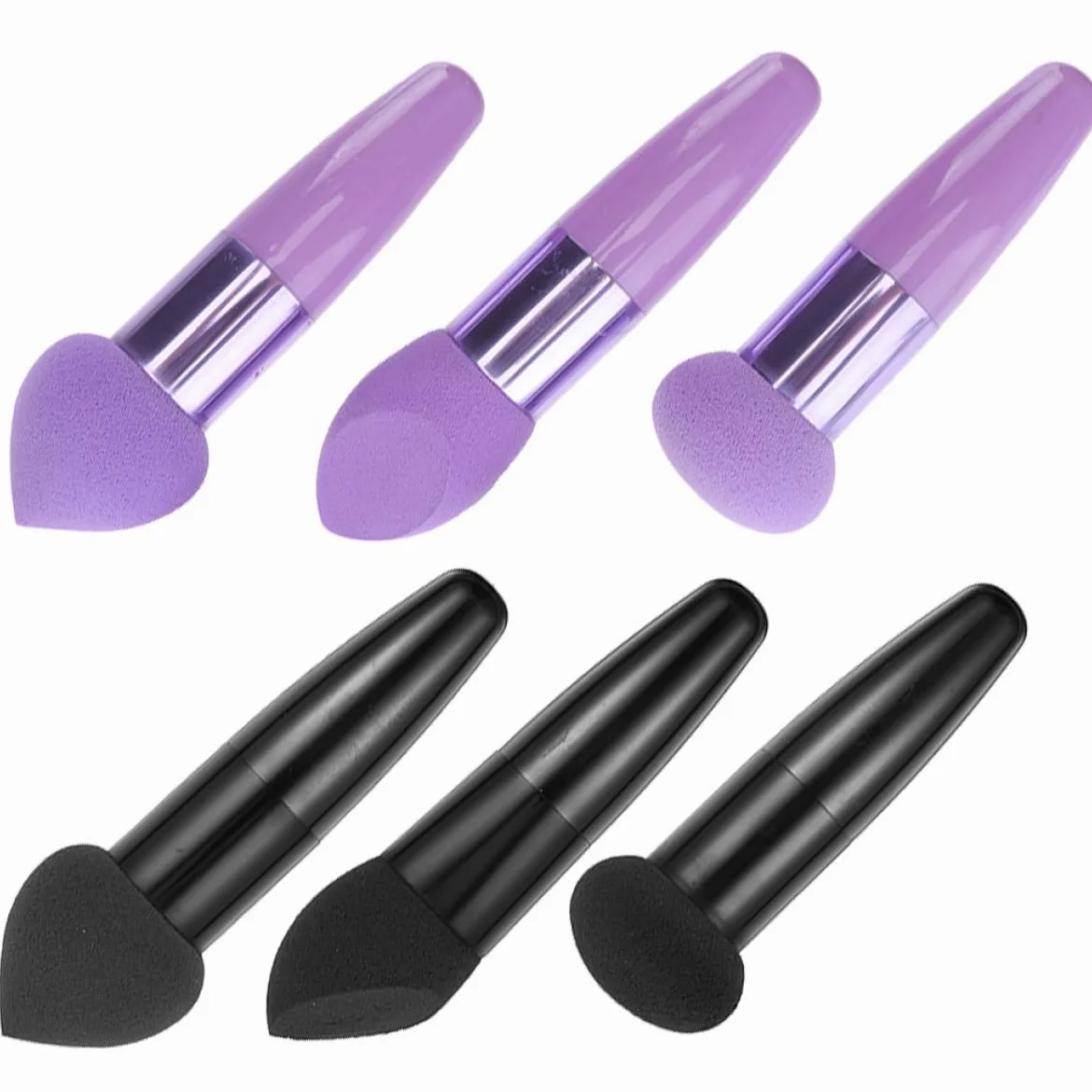 Set 6 Pezzi Spugne per Trucco a Forma di Penna in Lattice, Portatile e Confortevole, Adatto per Uso Professionale e Viaggi di Bellezza