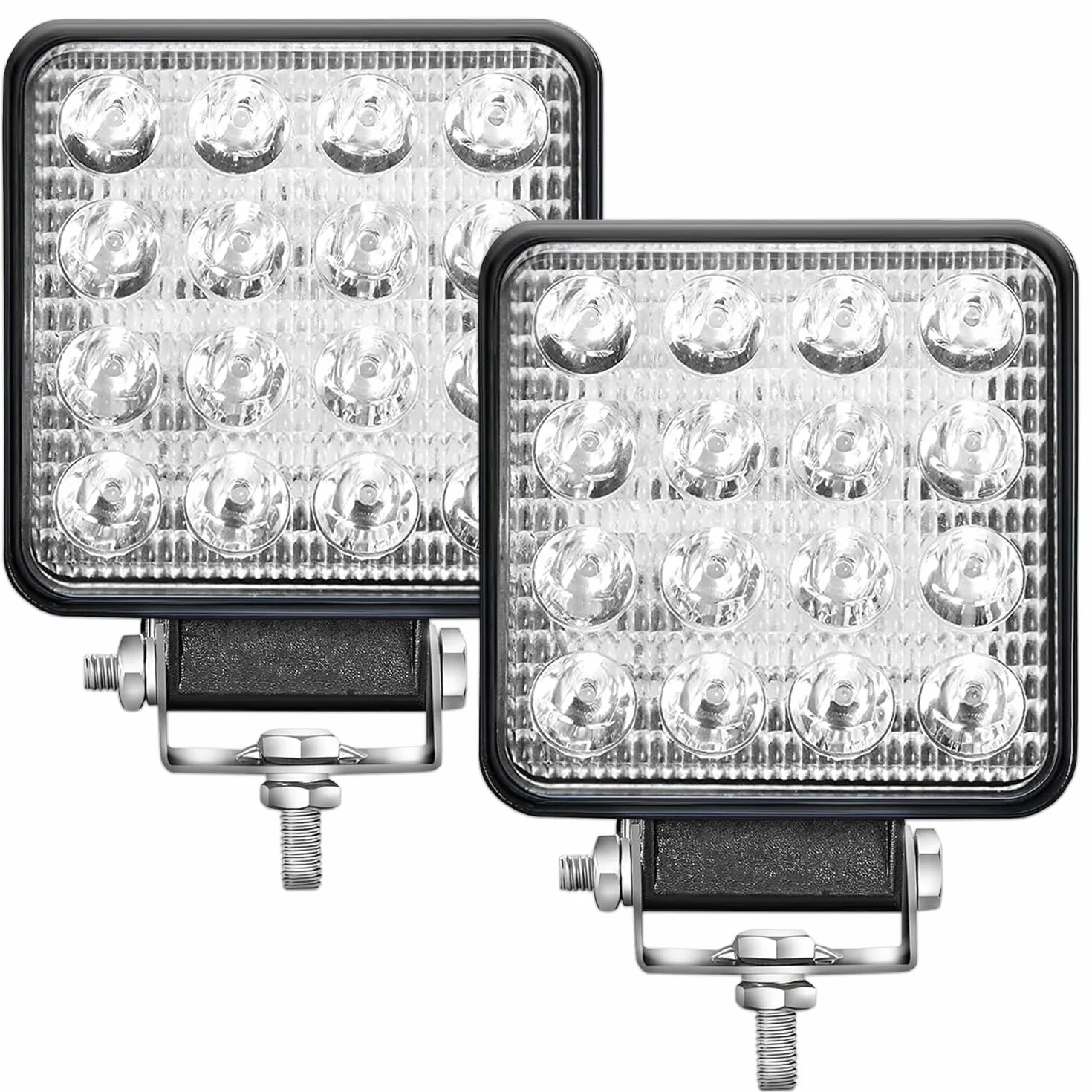 Fari LED trattore 12V 48W IP67 6500K 16 LED 2 sztuki aluminiowe ABS