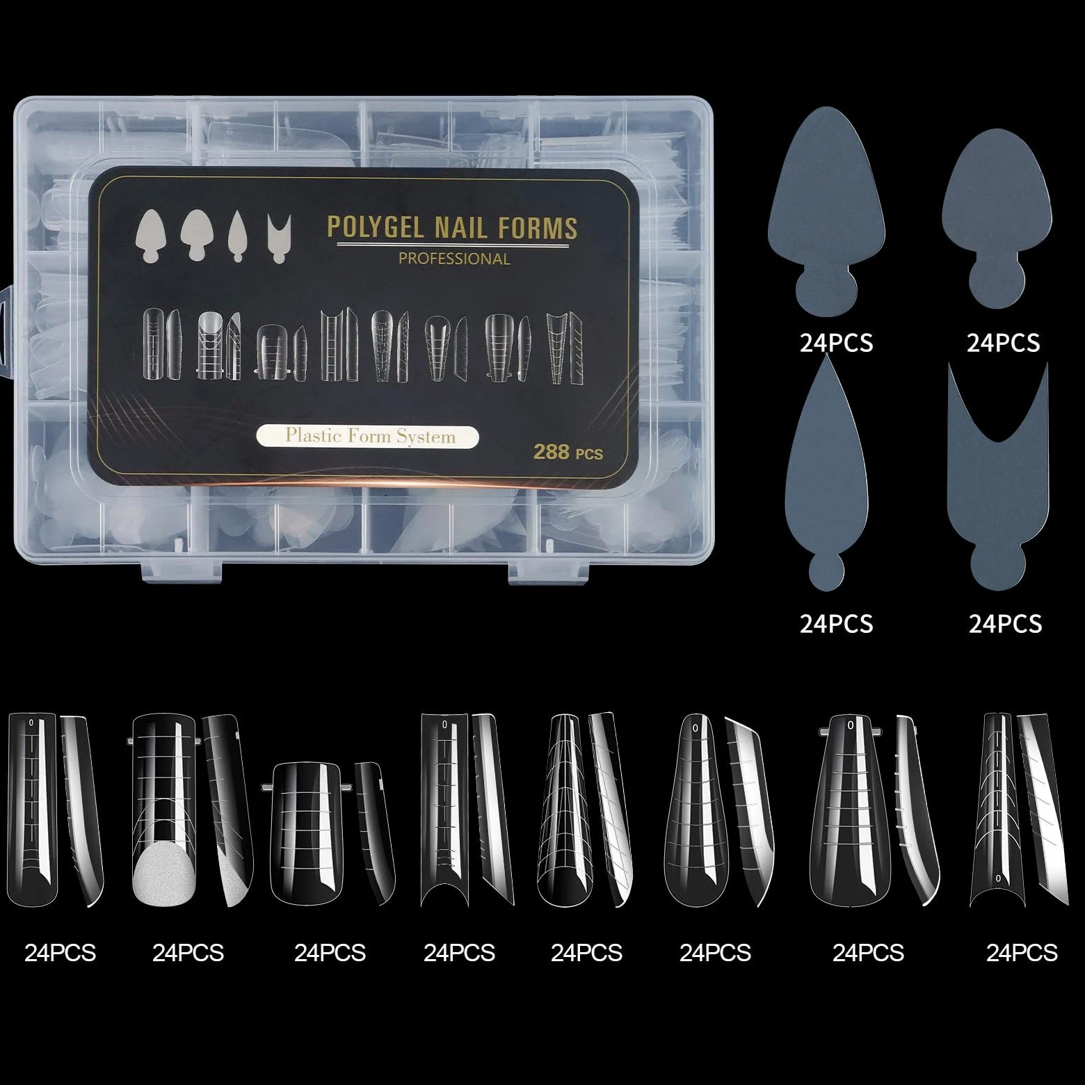 Duals Forms Set per Extension Gel Form French Line Sticker Acrilico Stampo Manicure Strumento