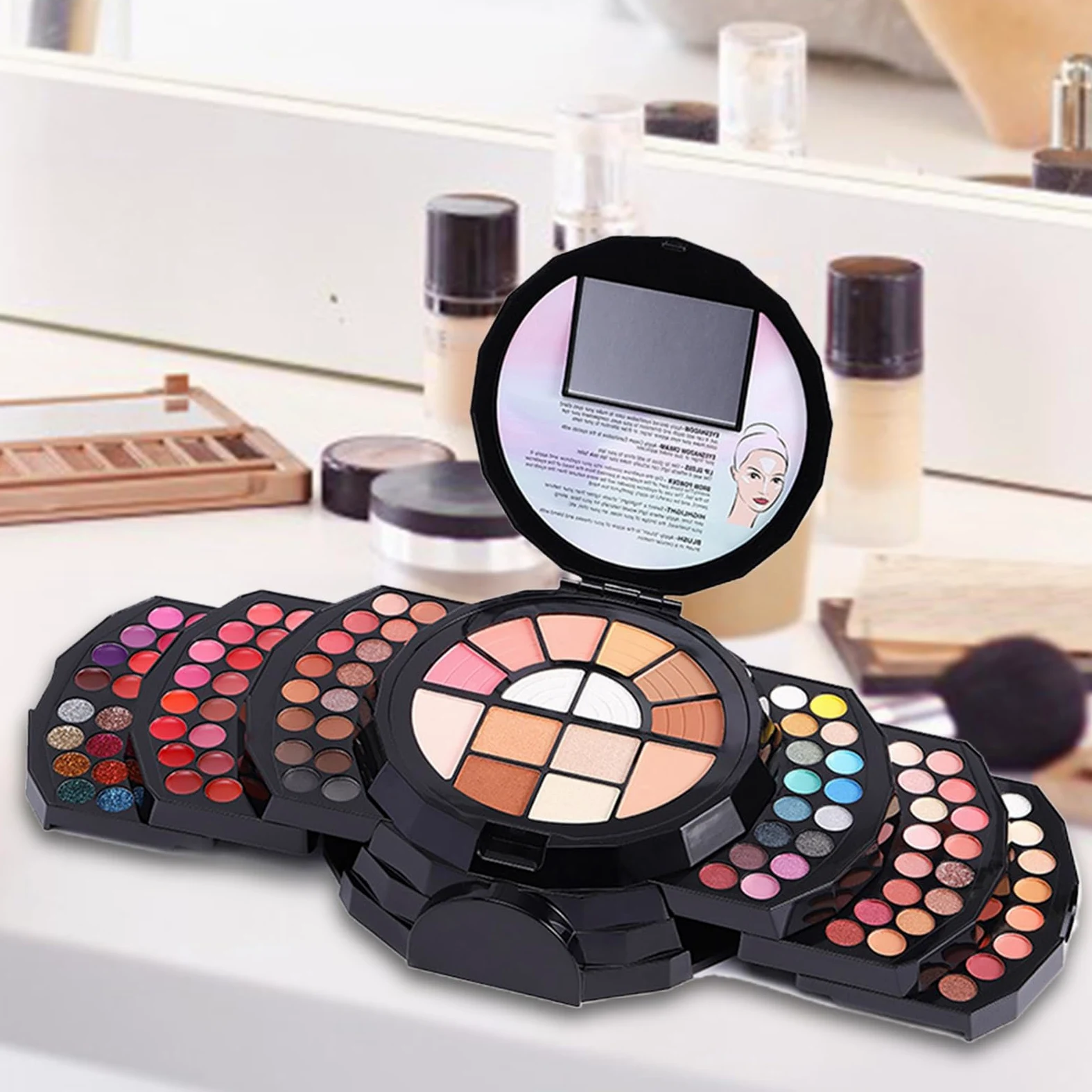 Palette Trucco 110 Colori Molto Pigmentata Portatile Con Specchio Versatile | Kit Trucco Donna Per Donne Ragazze Viaggio Quotidiano Feste Amanti Del Trucco Appassionati Di Bellezza Principianti Ho