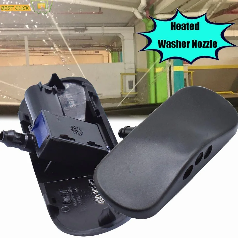 Ugello Lavacristallo per Audi A1 8X A4 B8 Q3 Q5 Q7 4L TT, 2 Pezzi, Plastica Nero