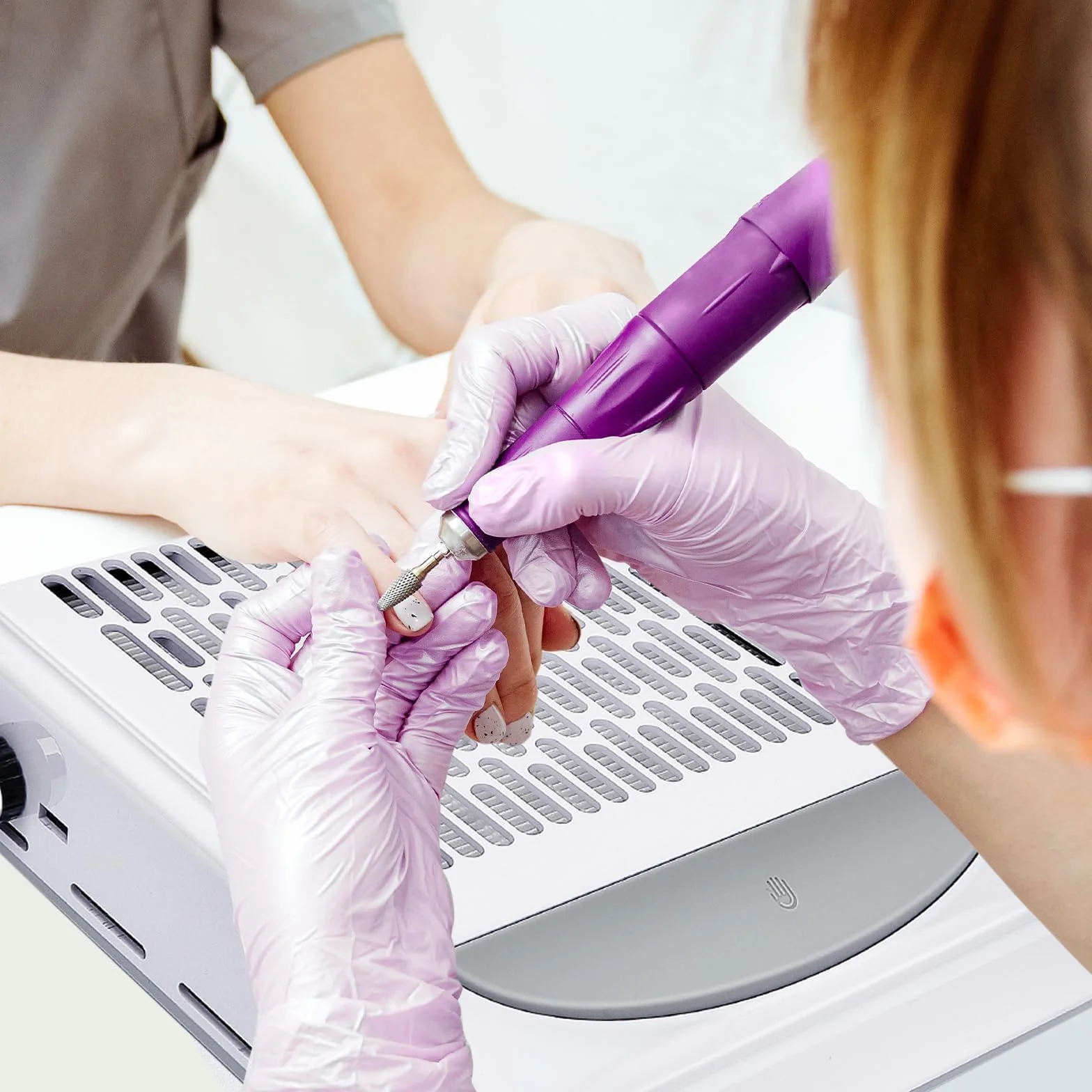 Aspirapolvere Professionale Nail Improvement 100w,Aspirapolvere Per Unghie Con Velocità E Intensità Di Aspirazione Regolabili,Filtro Riutilizzabile,Usb Per Ricarica Smartphone, Manicure Unghie (B)