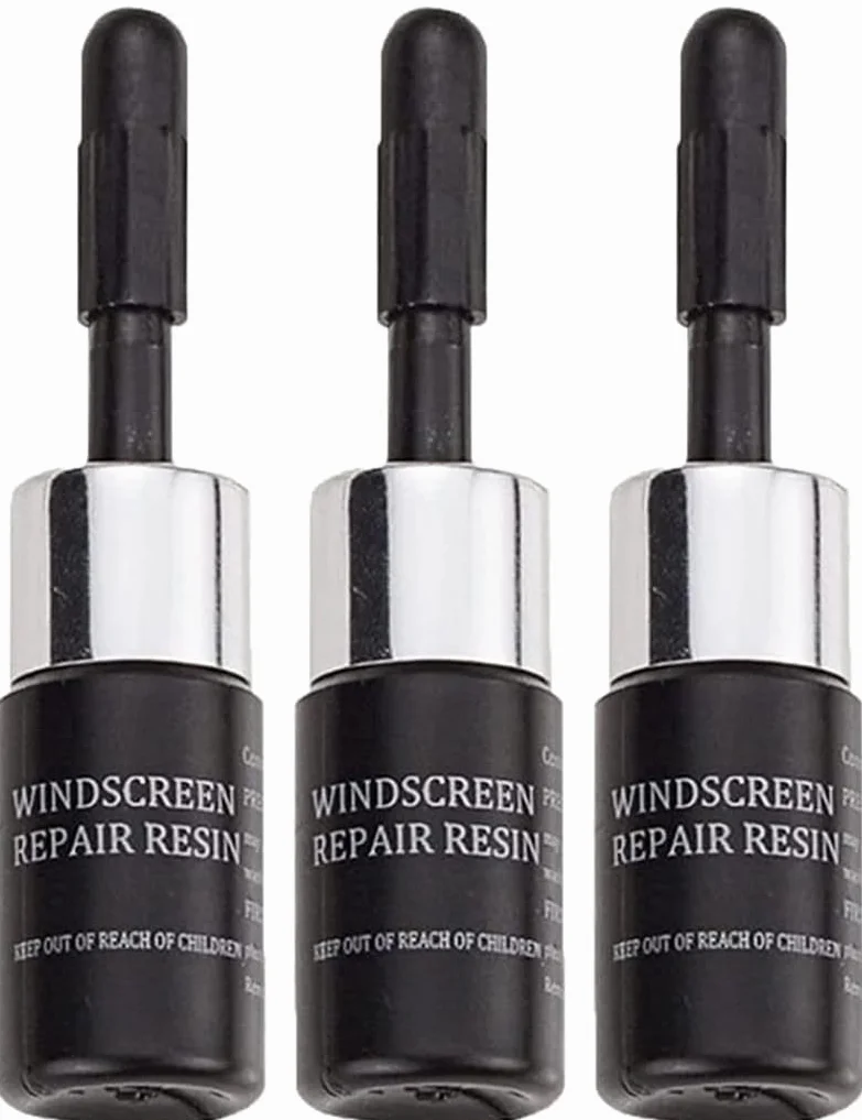 Kit di riparazione vetri rotti resina, liquido riparazione vetri incrinati, nano riempitivo scheggiature crepe (3pcs)