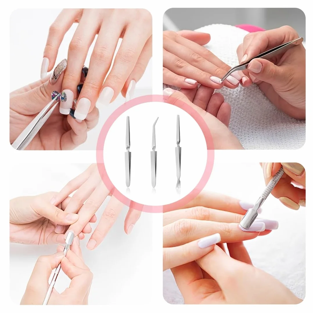 Pinze per Pinzette,3 Pezzi Inzette per Unghie,Pinzette per Ciglia,Pinzettes per Lavori Artigianali,per Gioielli, Nail Art, Elettronica, Riparazioni, Laboratorio
