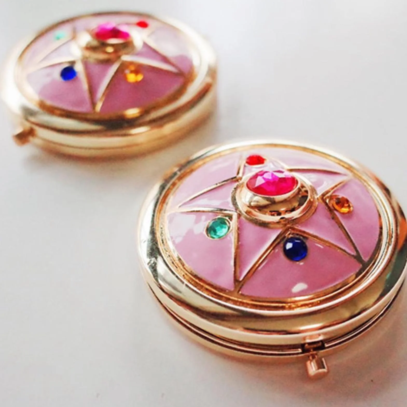 Specchio per Trucco Anime Pieghevole a Stella in Cristallo 7 cm