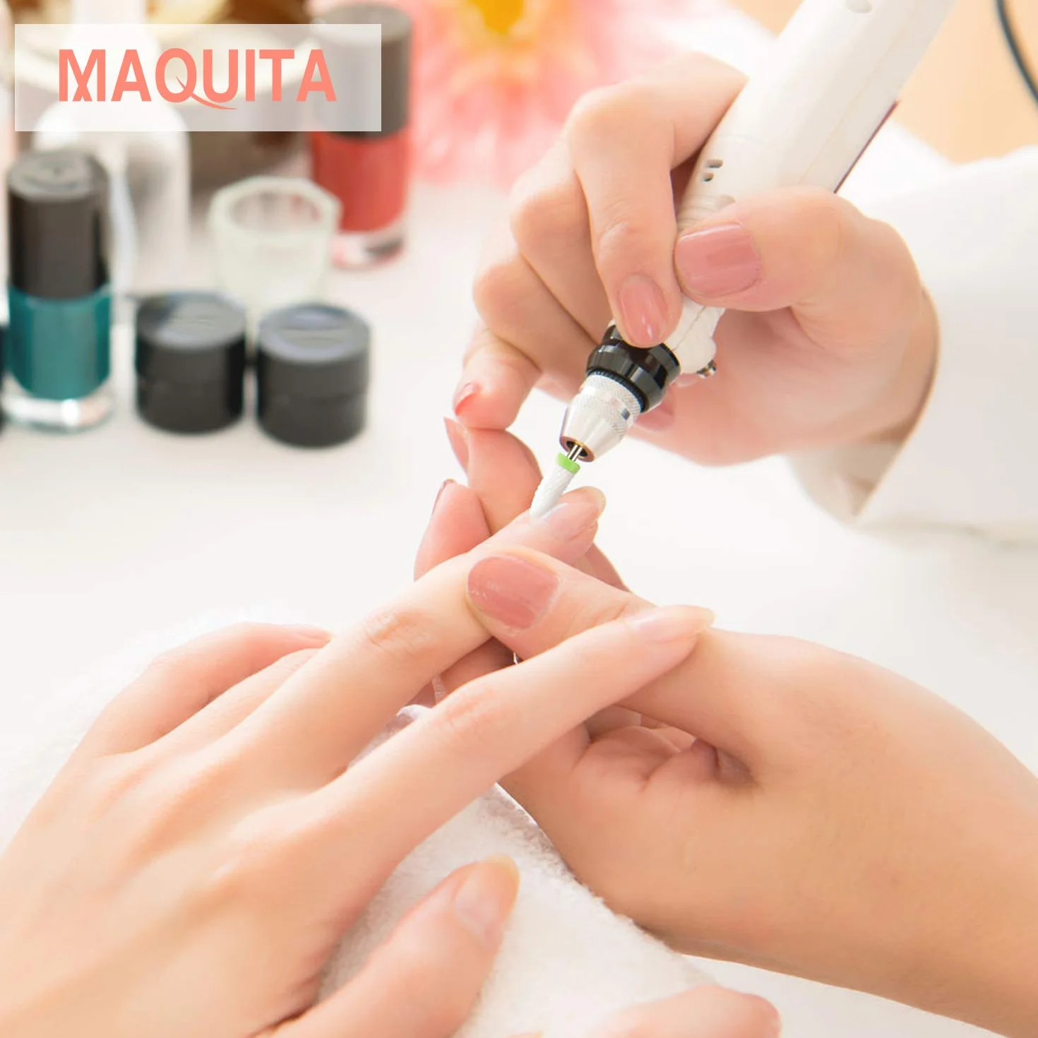MAQUITA Set di manicure elettrico 7 pezzi Kit trapano unghie 3/32" Ceramica Lima