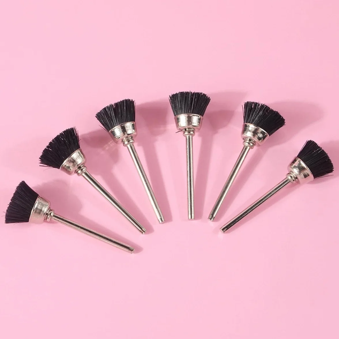 Tofficu Spazzola per Punte da Lavoro Unghie 8 Pezzi Nero Multifunzionale in Metallo e Setole per Manicure Professionale in Salone Unghie