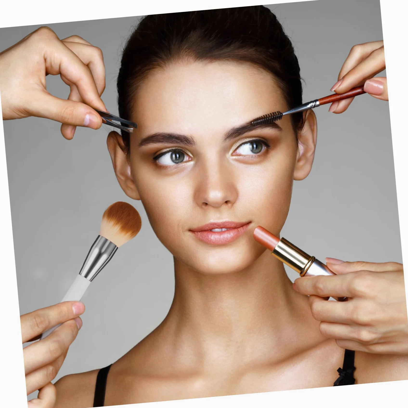 FOMIYES 3 Pennelli Piatti Per Fondotinta Liquido Da Donna Per Lapplicazione Di Cosmetici