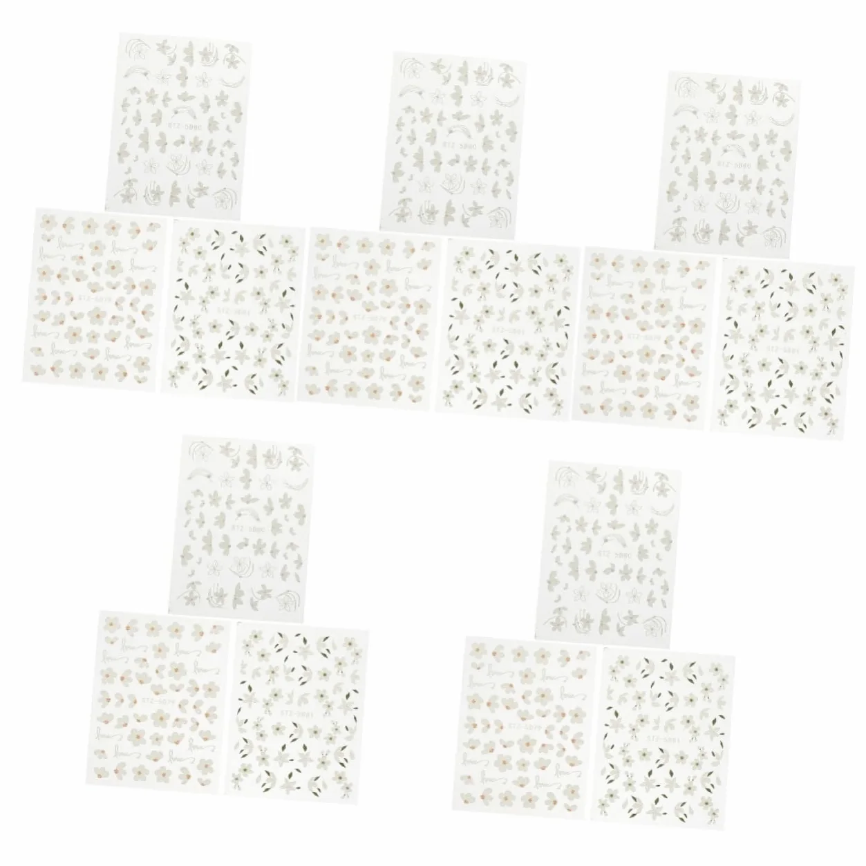 VICASKY 5 Set Decalcomanie Per Unghie Arte Etichetta Decalcomanie Per Le Nail Art Carino Adesivo Per Unghie Di Fiori Adesivo Per Unghie Fiore Resina 3 Fogli*5