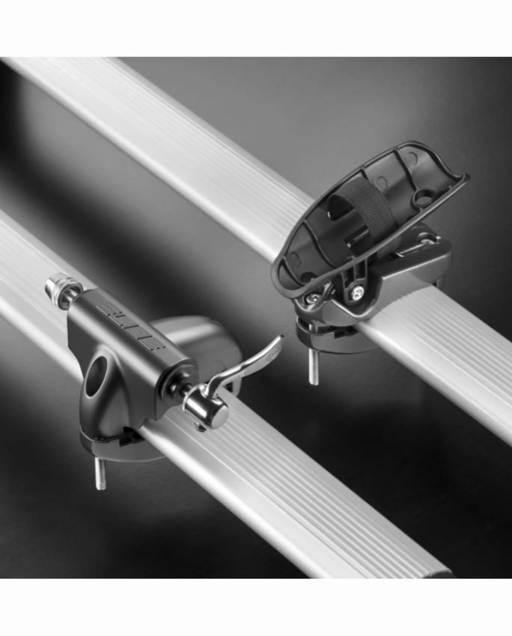 ELITE Portabici da Tetto Sanremo 40 Alluminio Sgancio Rapido Compatibile Freni Disco Perni Passanti 12x100 Barre Portatutto 80x50 mm Portata 16 kg