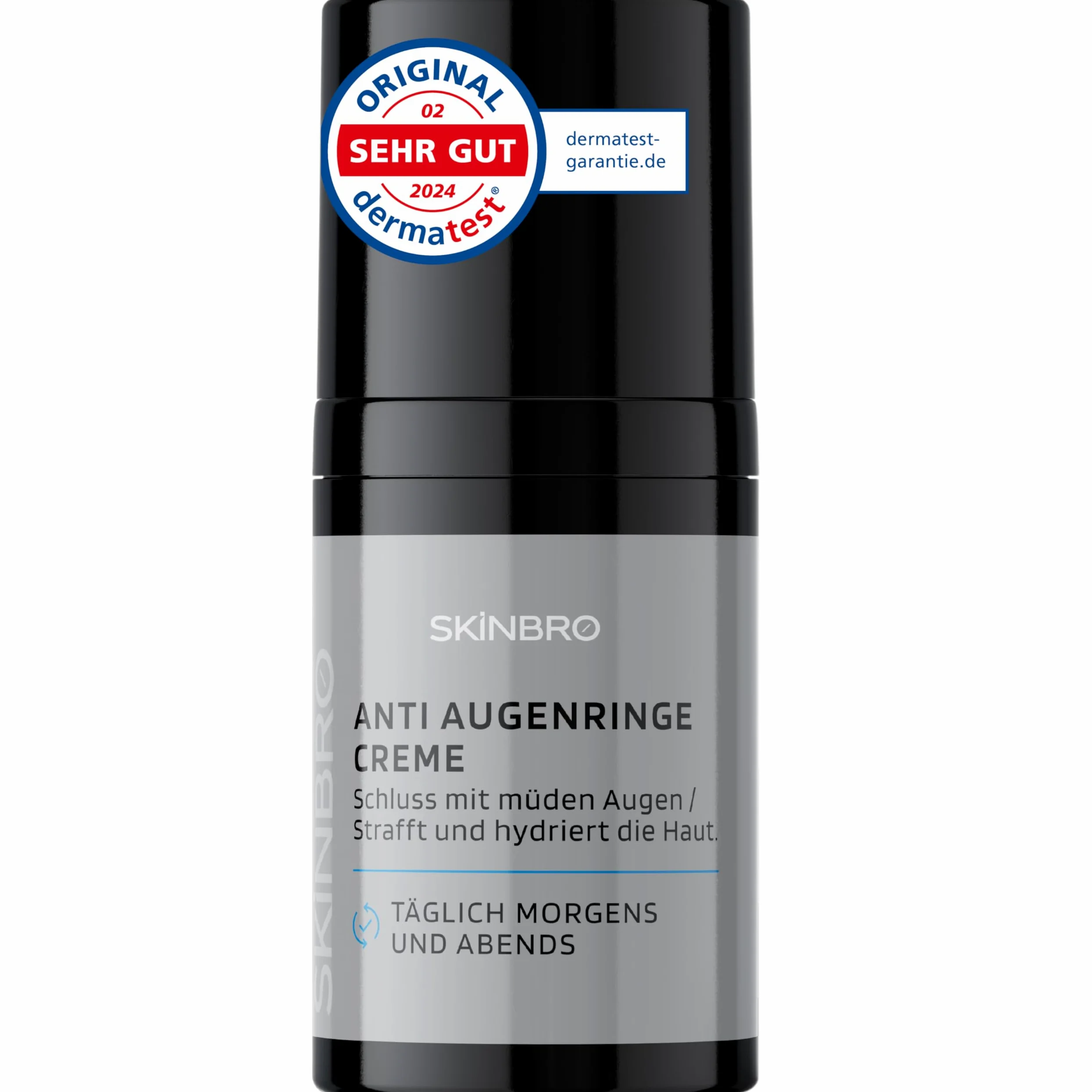 SKINBRO Crema per gli occhi contro rughe e occhiaie per uomini e donne con effetto immediato – Made in Germany – Eye Cream Dermatest molto buona – Crema anti-occhiaie, rimozione delle occhiaie –