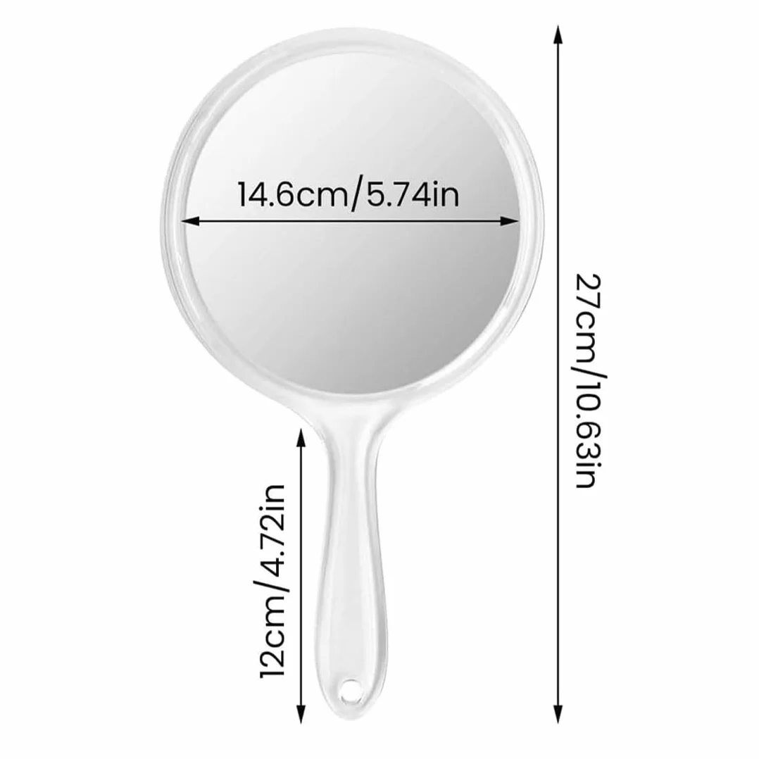 1 pezzo Specchio portatile con manico, specchio a mano a doppia faccia, specchio d'ingrandimento, specchio per il trucco portatile,uso domestico e da viaggio, trucco quotidiano per donne