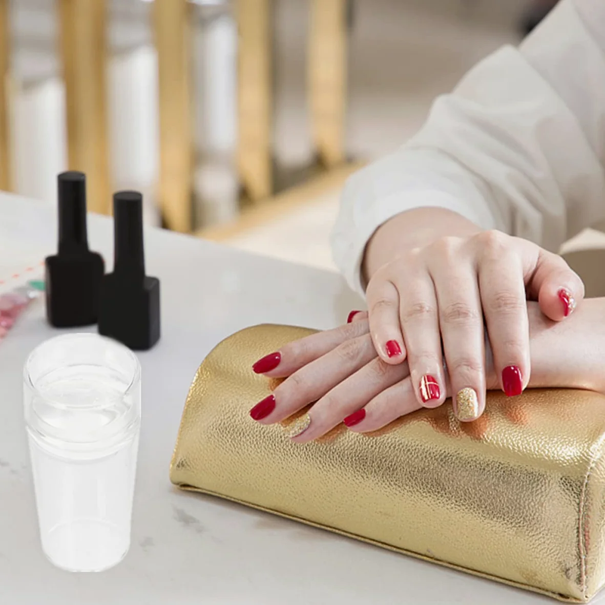 FRCOLOR 10sets Stamper Per Unghie Silicone Per Nail Art Raschietti Inclusi Perfetti Per Punta Francese e Decorazioni Eleganti Facile Da Usare e Resistente