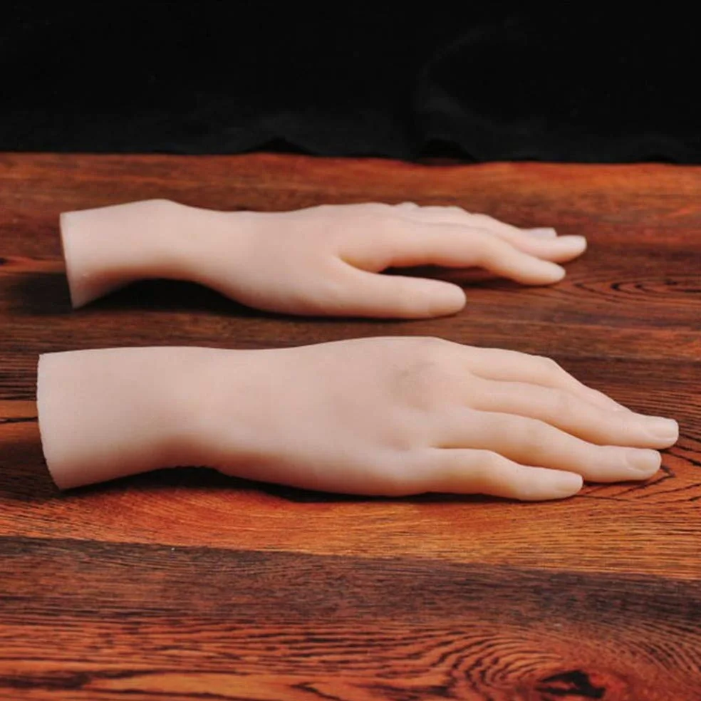 Piedi o mani in silicone, mani morbide per pratica di nail art, modello di mano in silicone Manichino flessibile in silicone morbido Manichino per braccialetto ad anello e display per guanti, C due m