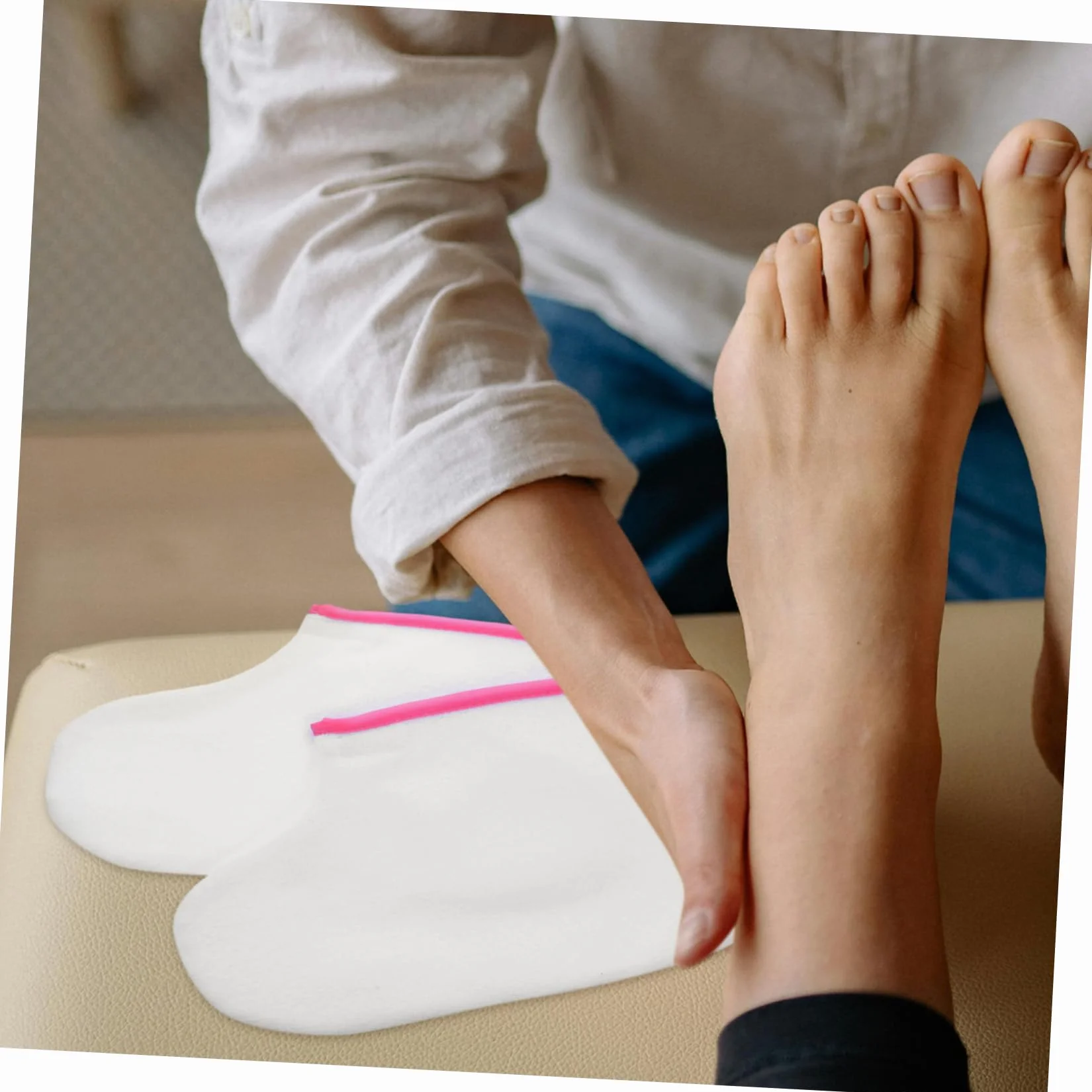 Homoyoyo 2pezzi Copripiedi in Paraffina Copertura in Cotone per Pedicure Trattamenti Caldi per Piedi Riutilizzabili per Spa e Casa